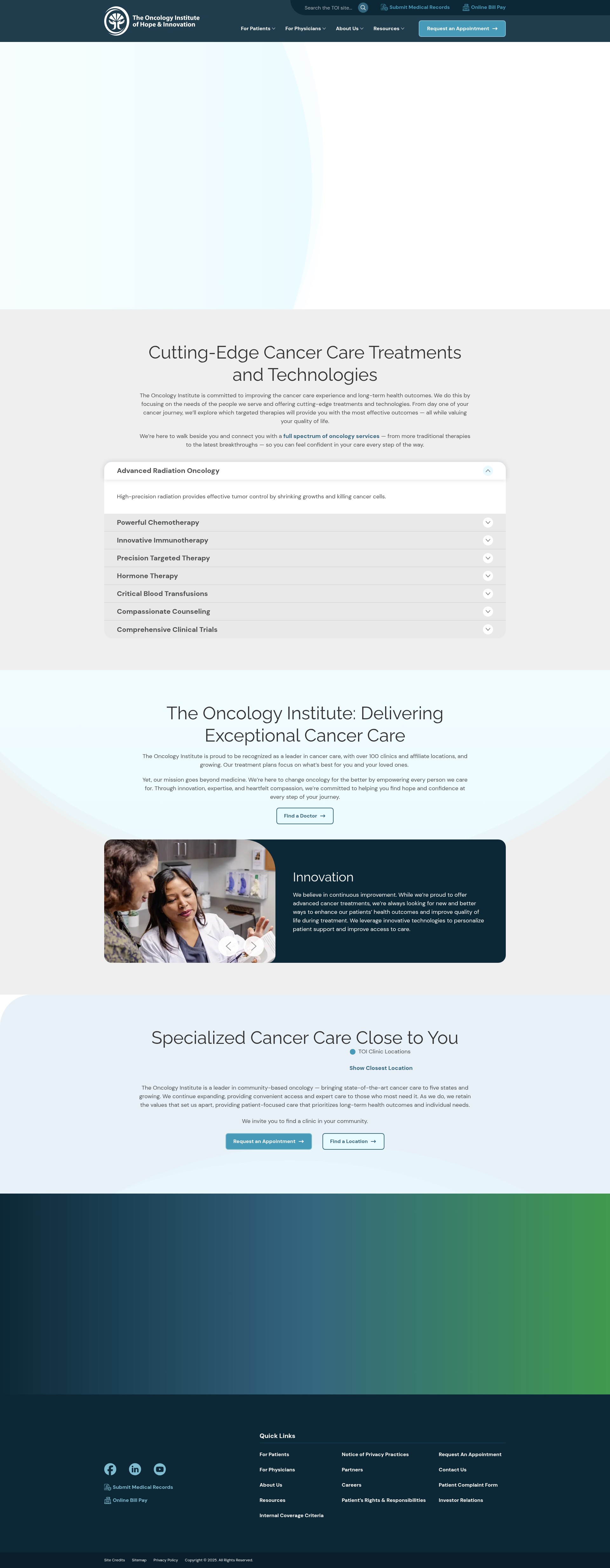 Screenshot of theoncologyinstitute.com