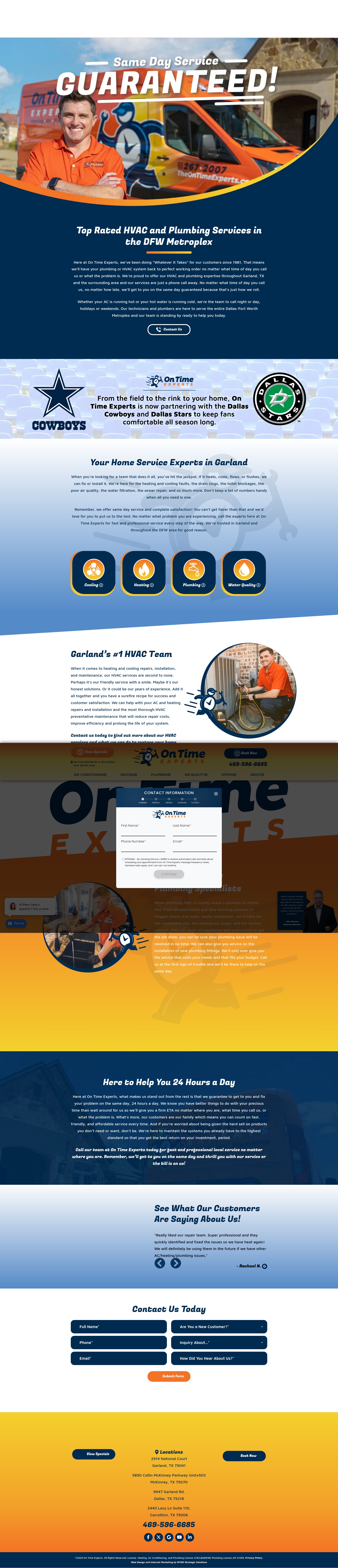 Screenshot of theontimeexperts.com