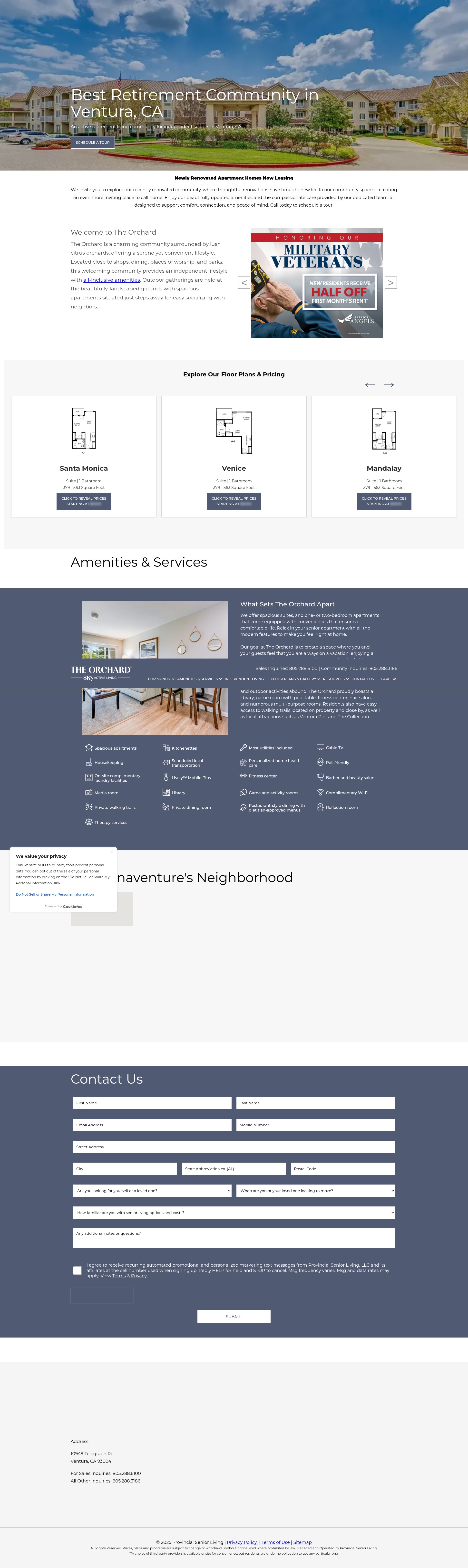 Screenshot of theorchardseniorliving.com