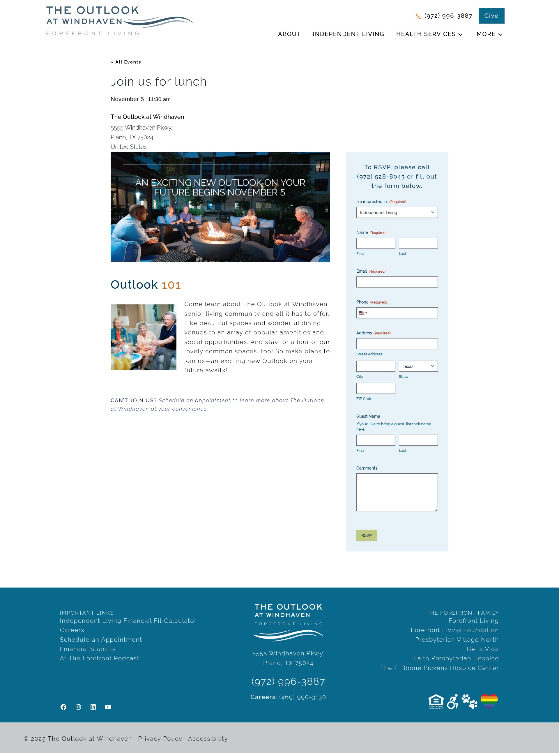 Screenshot of theoutlookatwindhaven.org