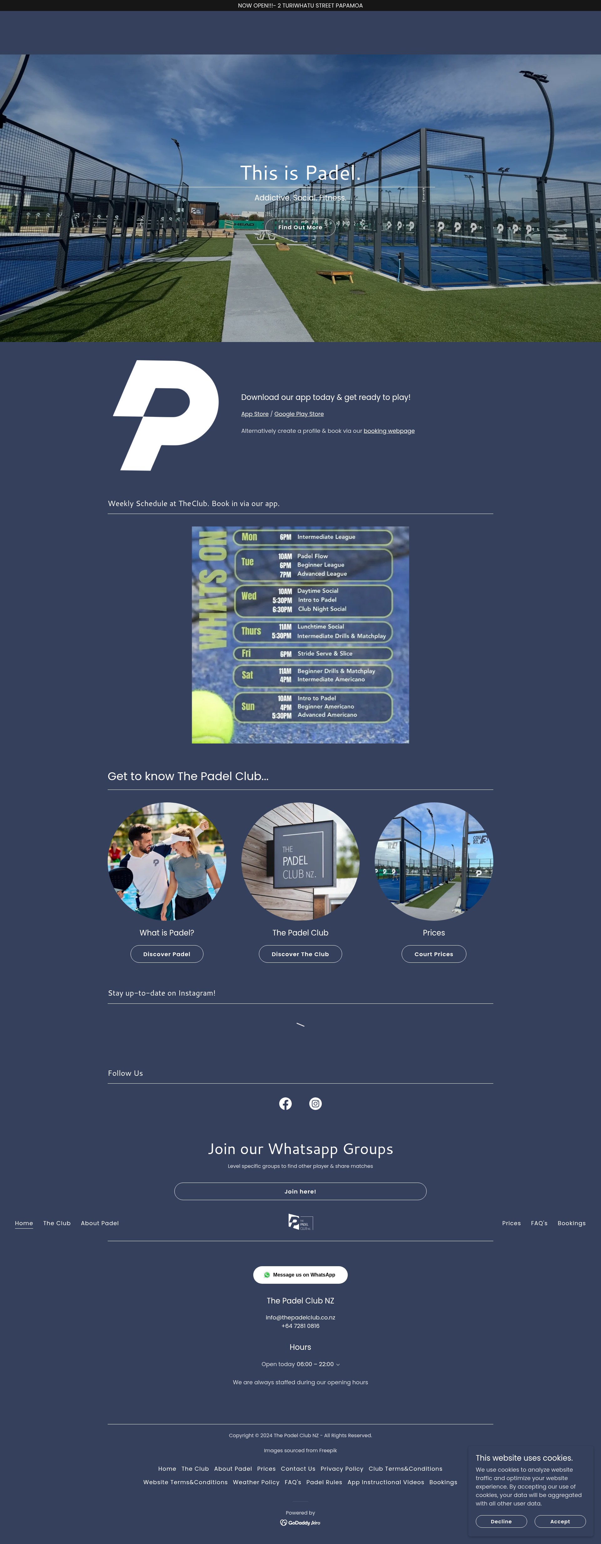 Screenshot of thepadelclub.co.nz