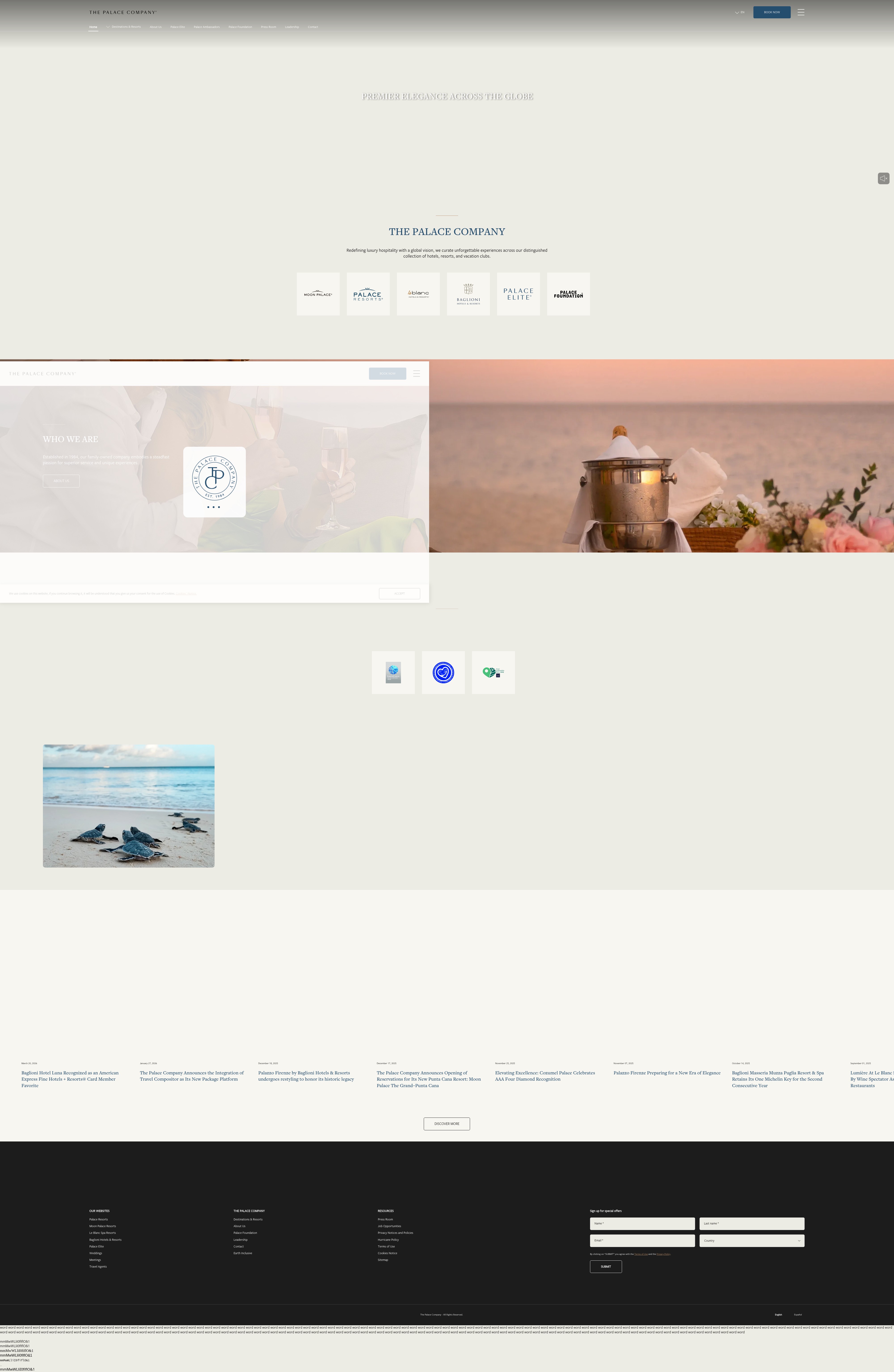 Screenshot of thepalacecompany.com