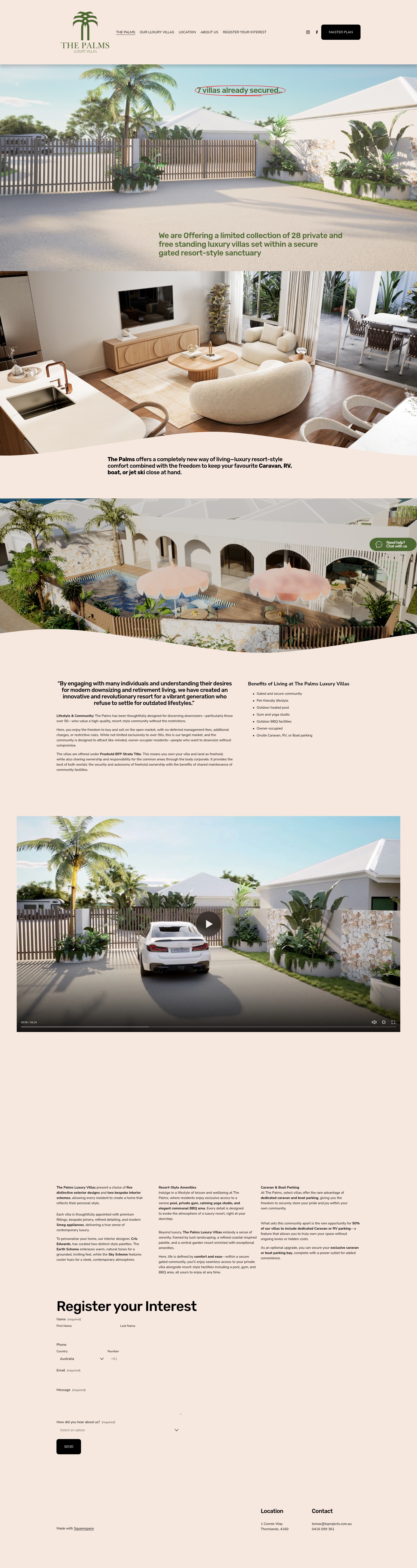 Screenshot of thepalmsvillas.com.au