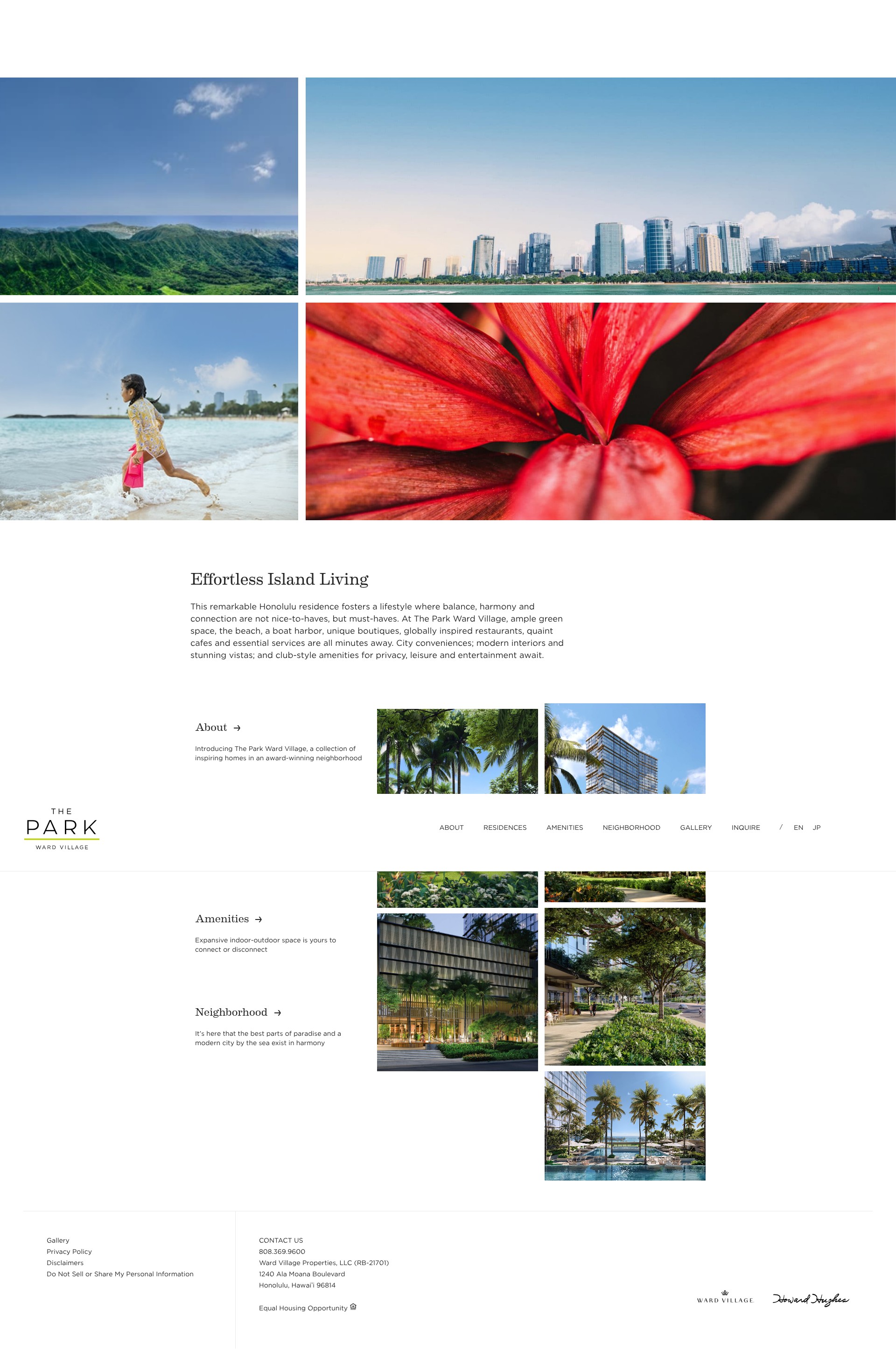 Screenshot of theparkwardvillage.com