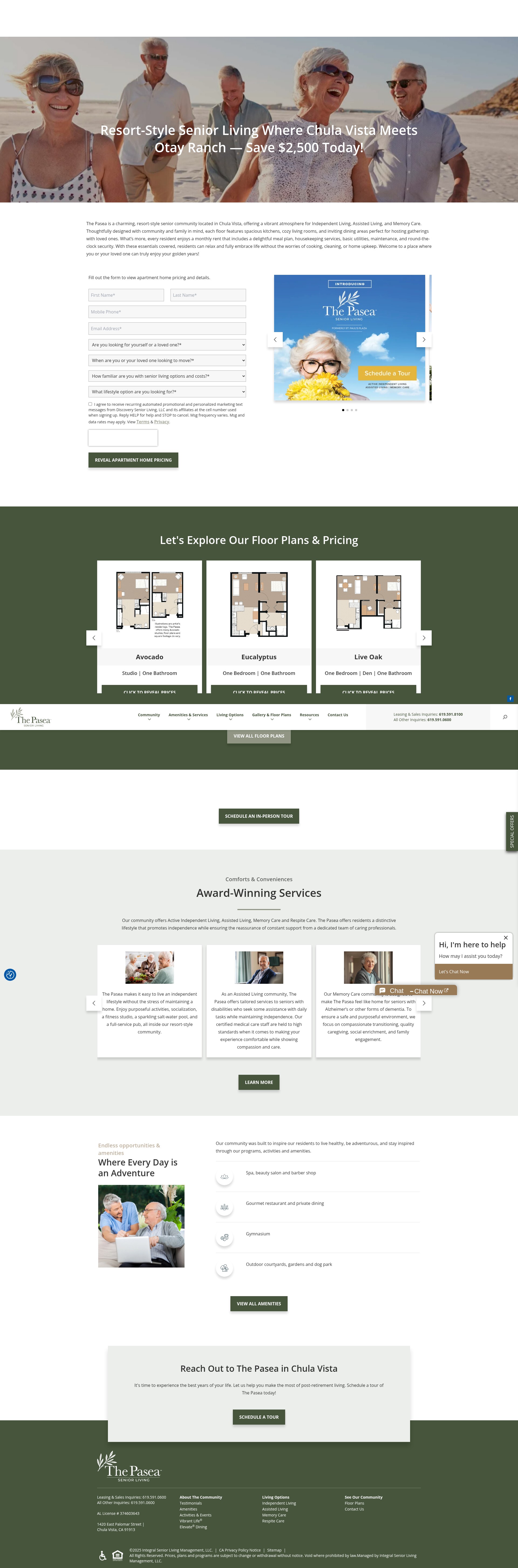 Screenshot of thepaseaseniorliving.com