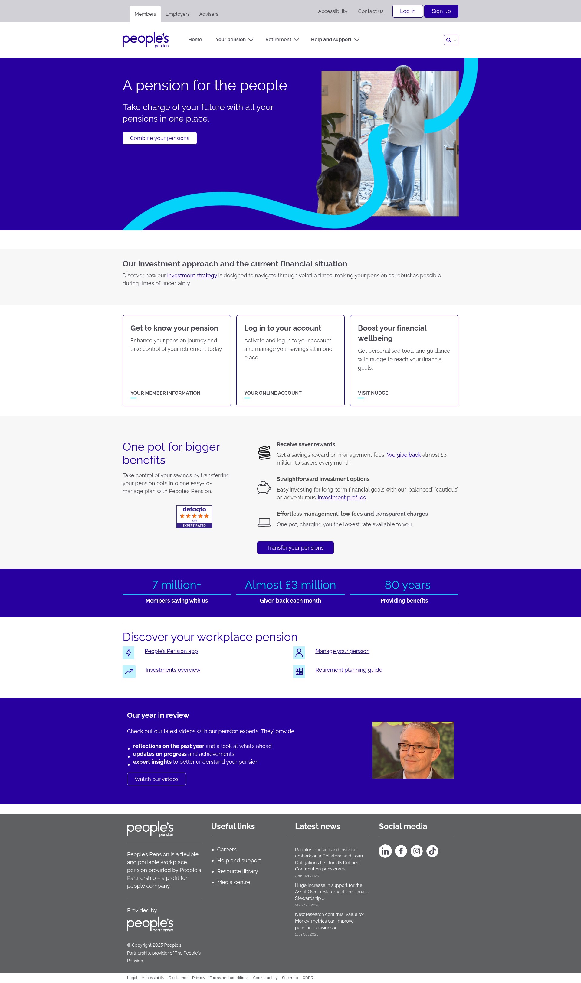 Screenshot of thepeoplespension.co.uk