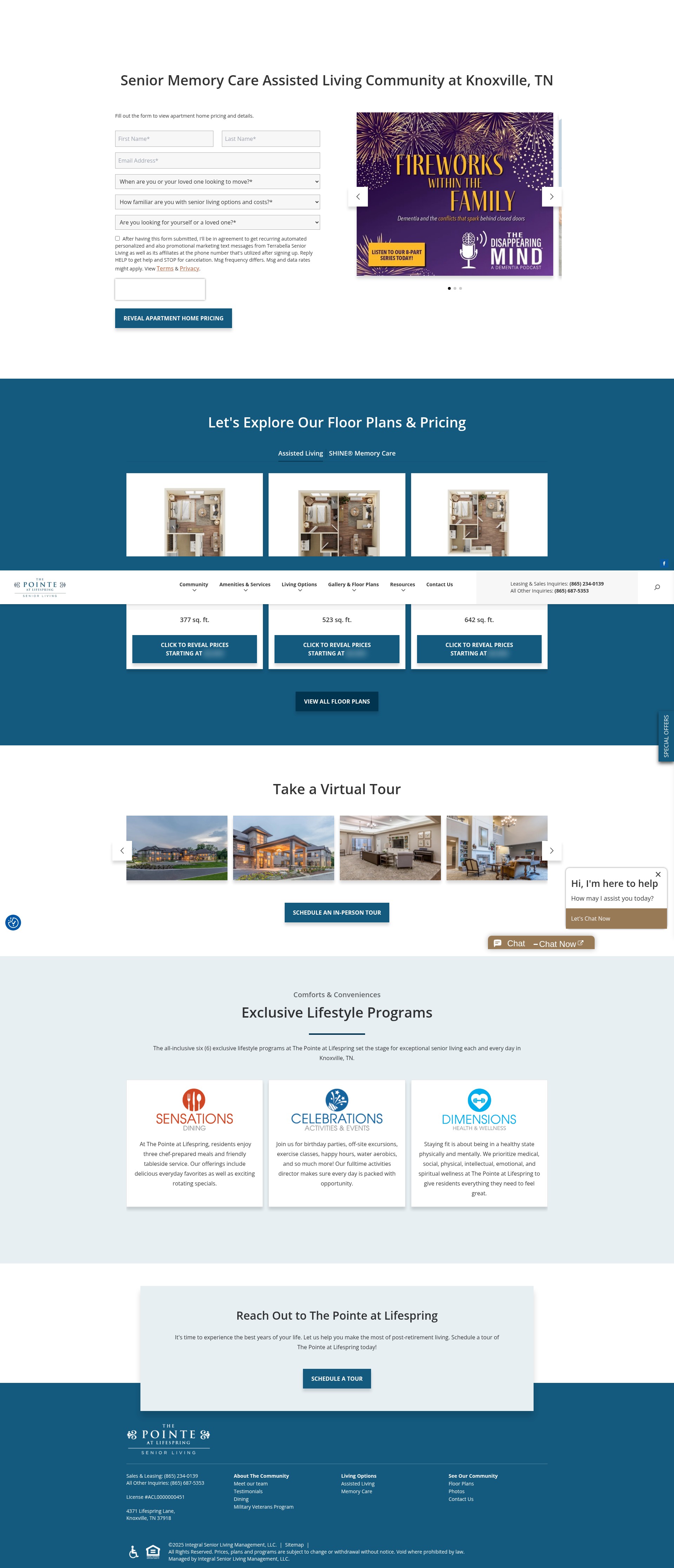 Screenshot of thepointeseniorliving.com