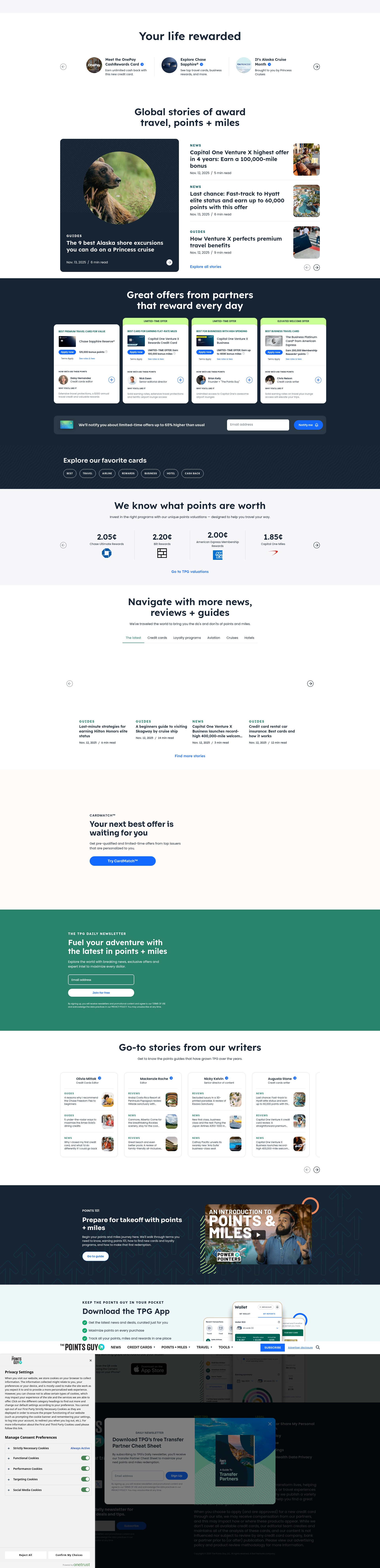 Screenshot of thepointsguy.com