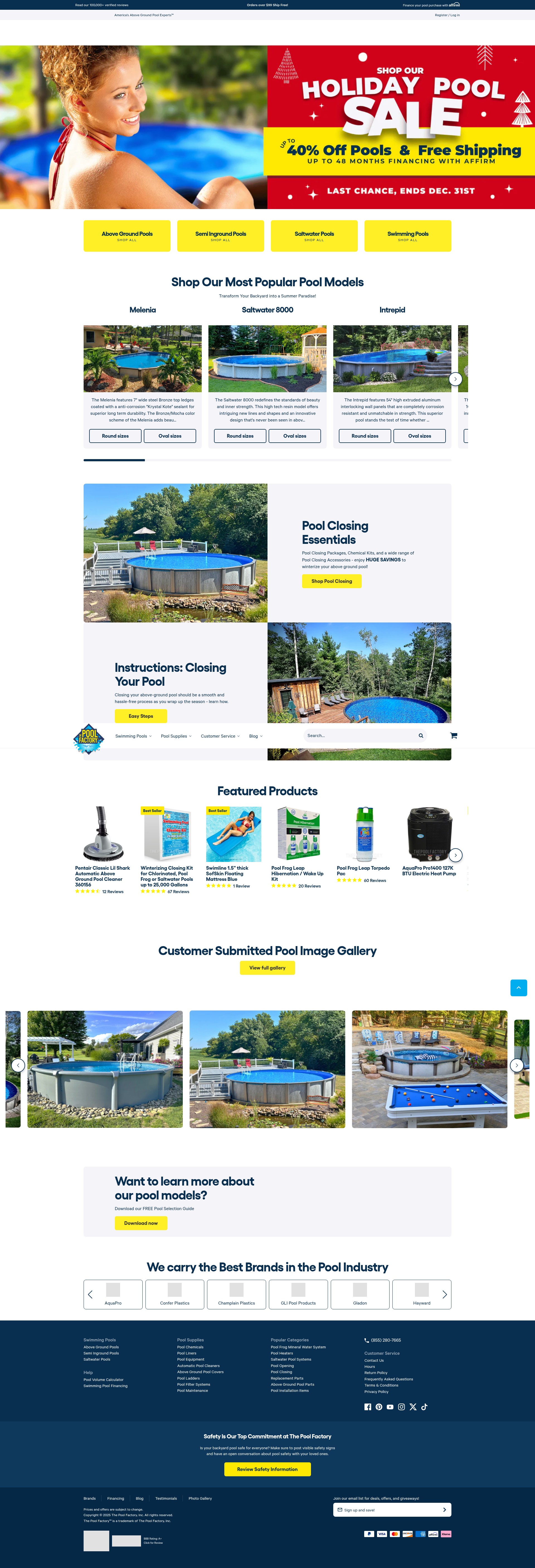 Screenshot of thepoolfactory.com