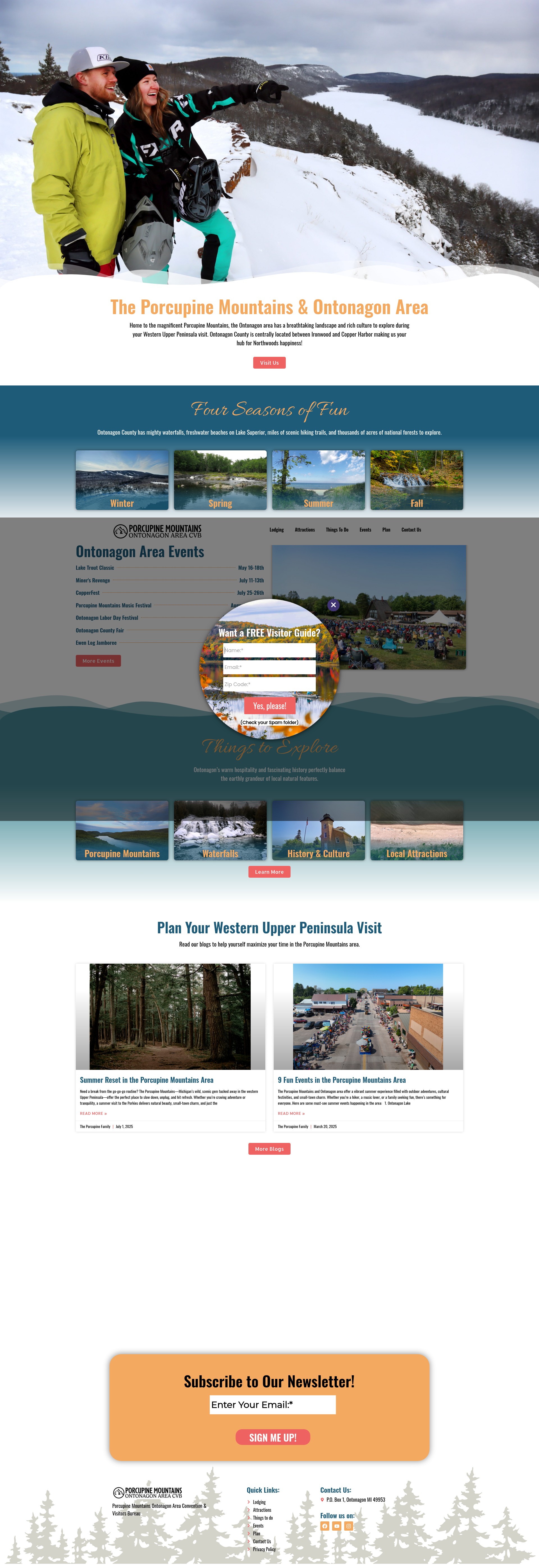 Screenshot of theporcupinemountains.com