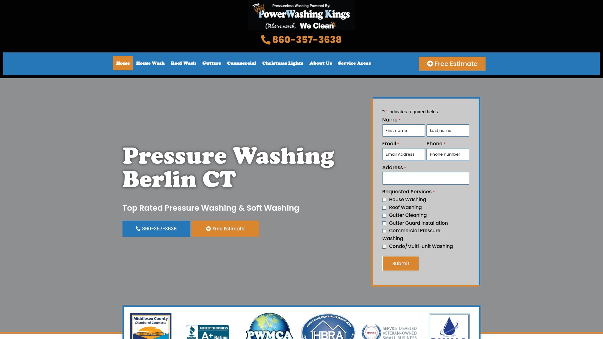 Screenshot of thepowerwashingkings.com