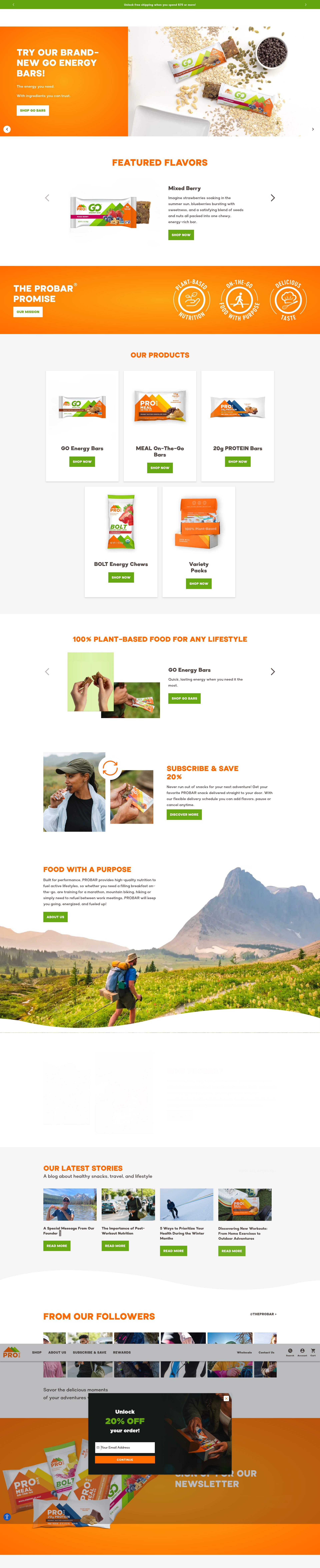 Screenshot of theprobar.com