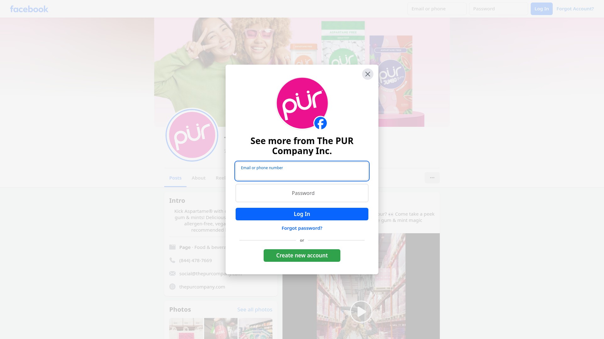 Screenshot of thepurcompany.ca