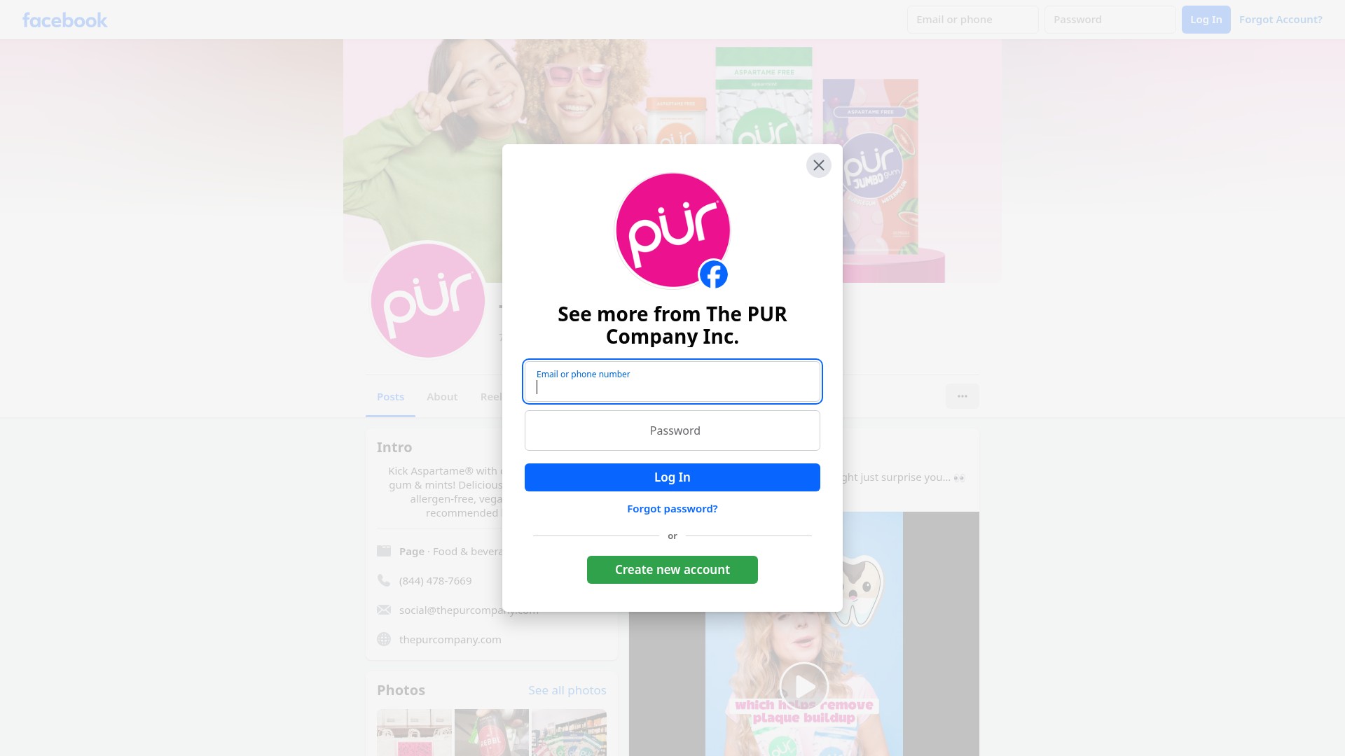 Screenshot of thepurcompany.com