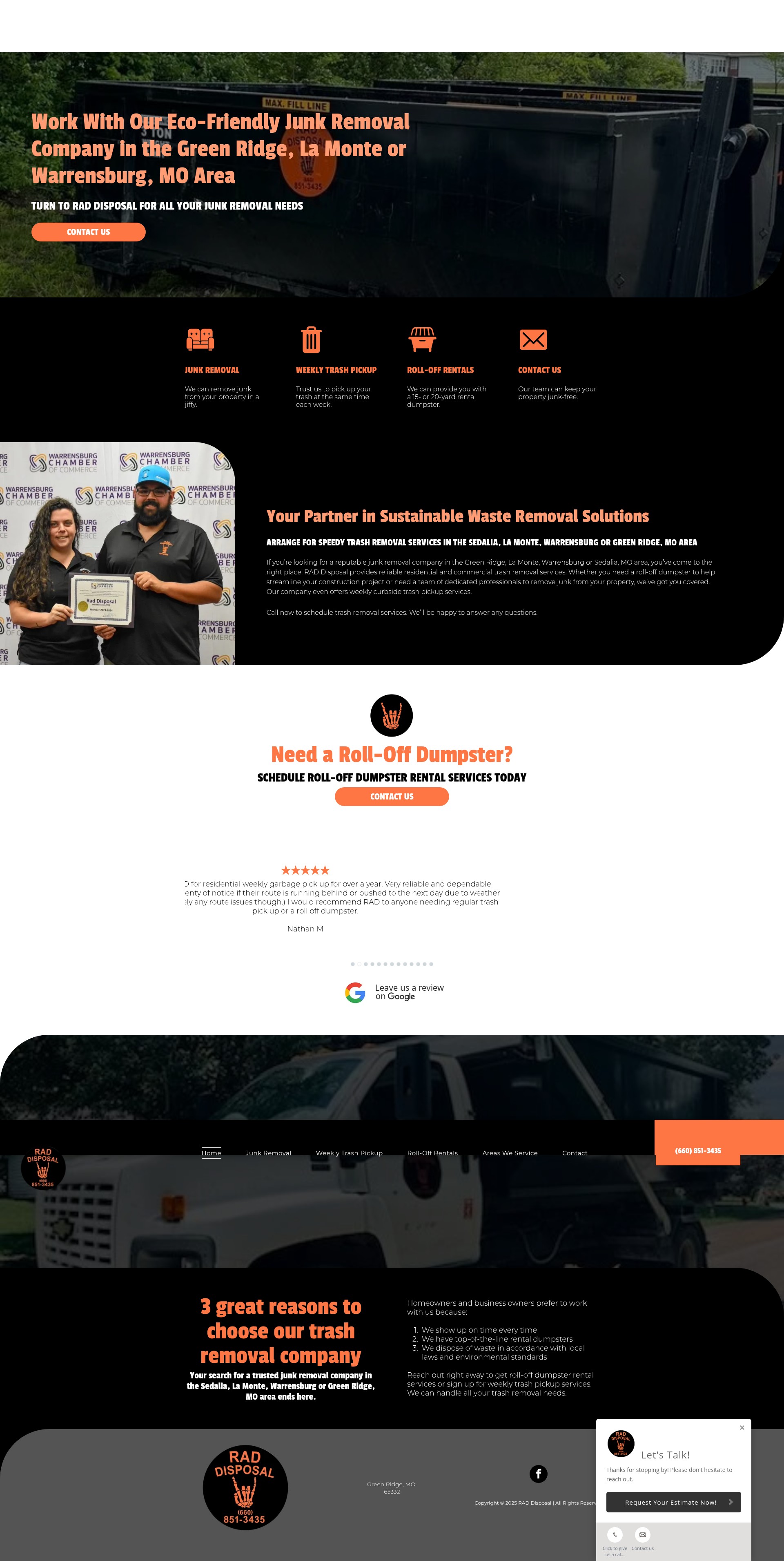 Screenshot of theraddisposal.com