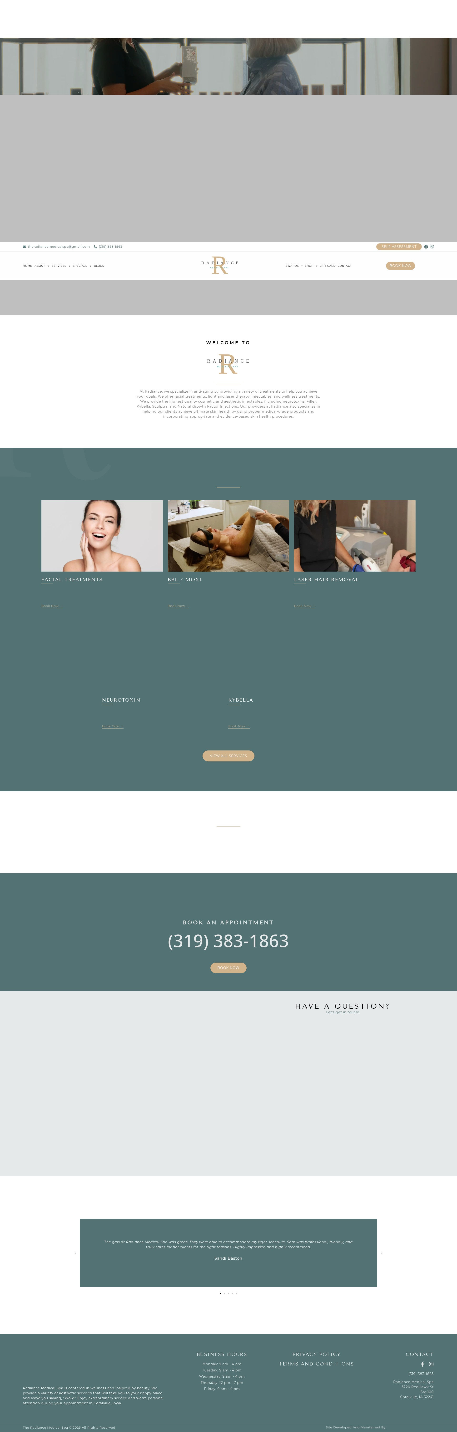 Screenshot of theradiancemedicalspa.com