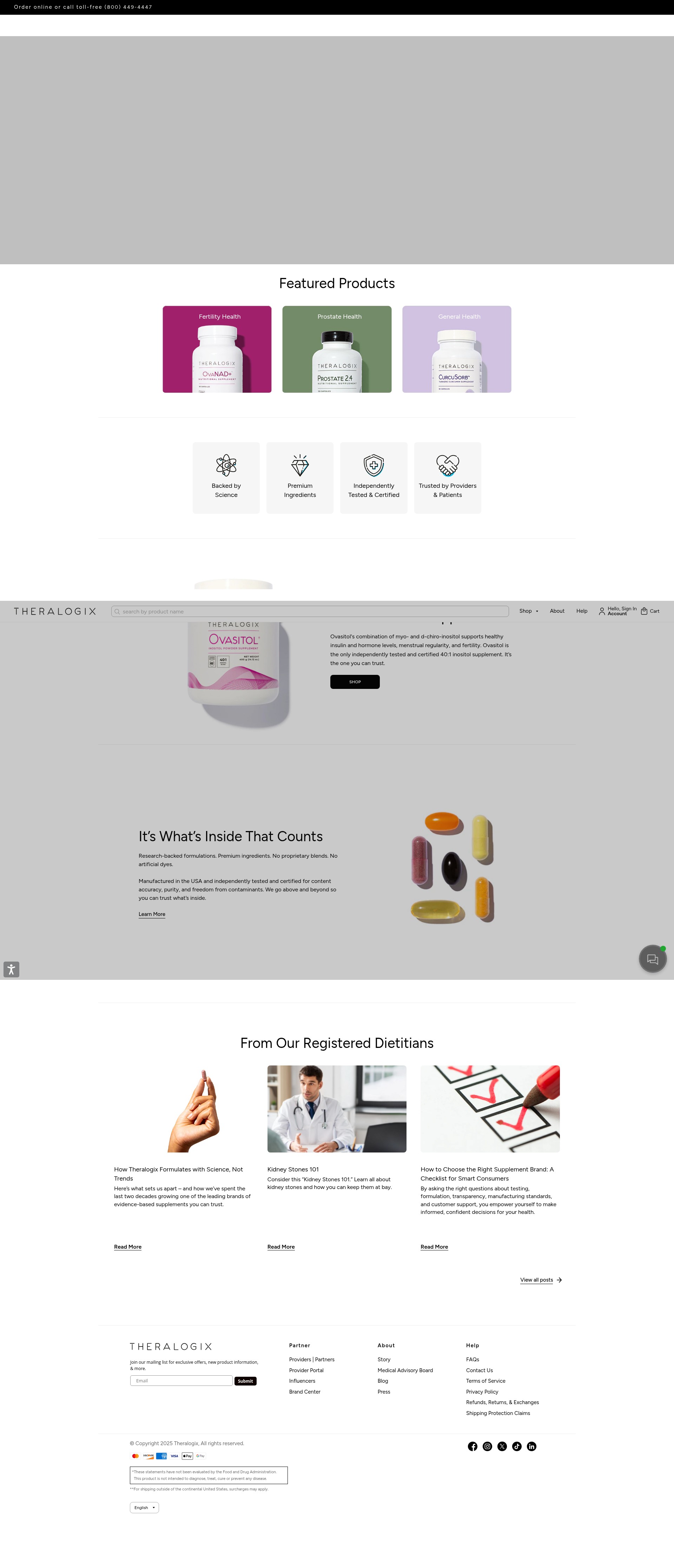 Screenshot of theralogix.com