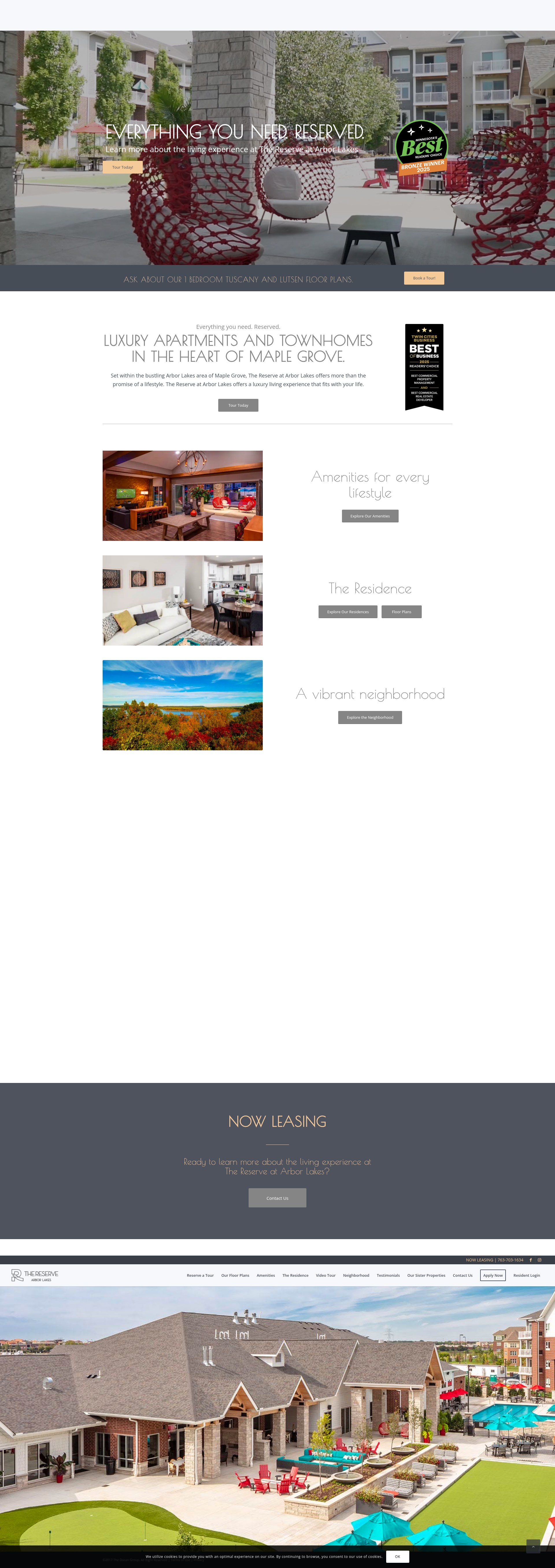 Screenshot of thereserveatarborlakes.com