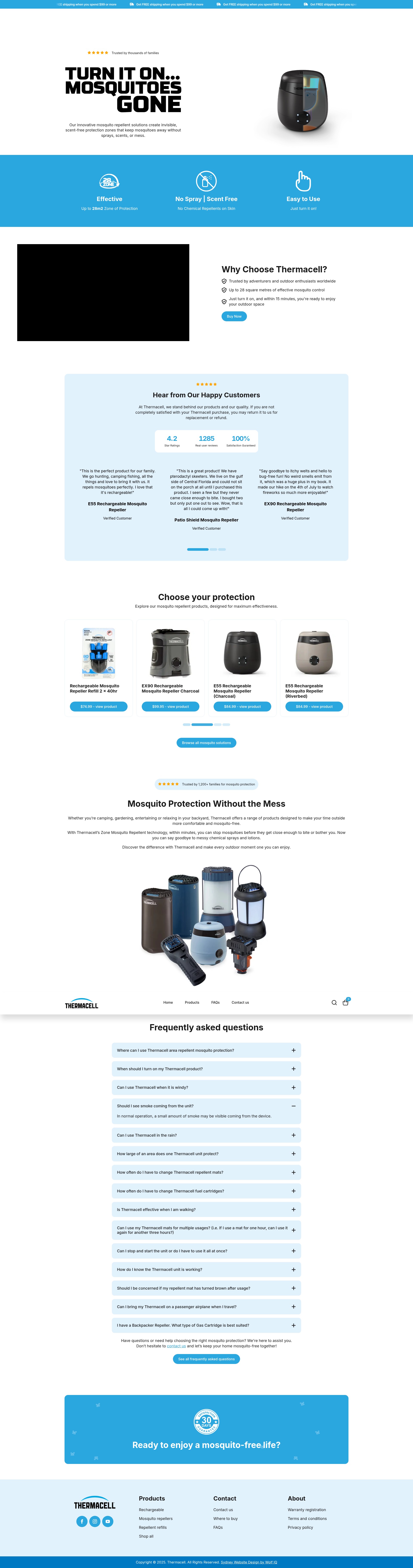 Screenshot of thermacellrepellents.com.au