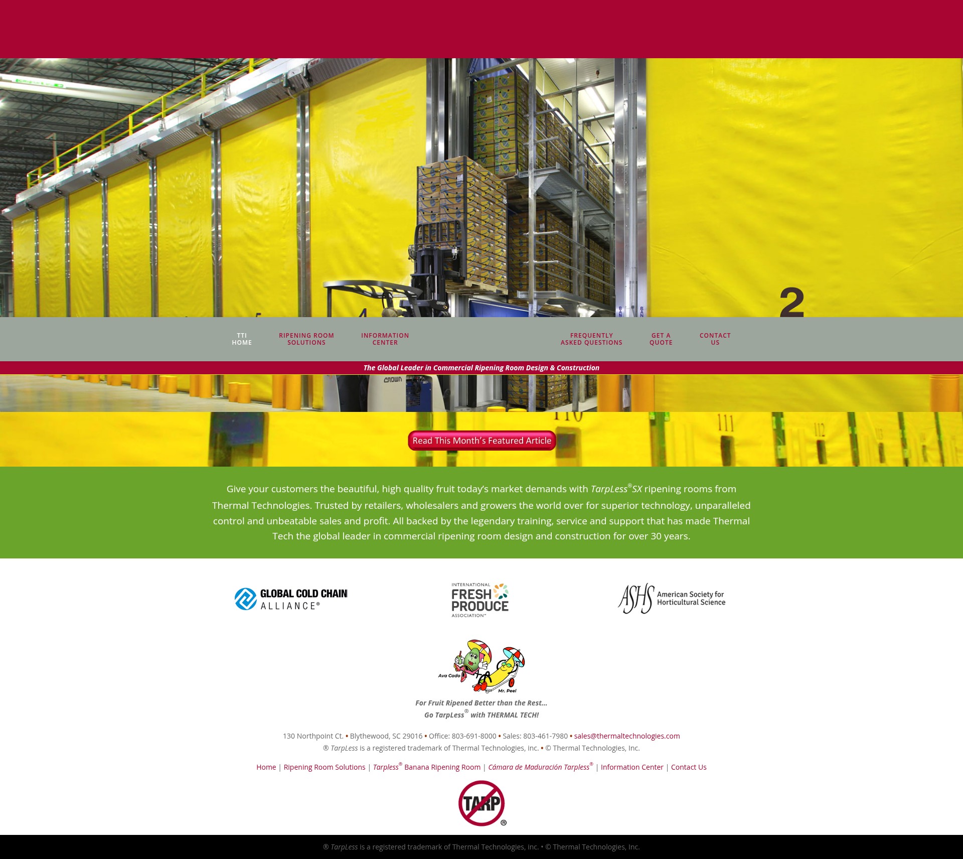 Screenshot of thermaltechnologies.com