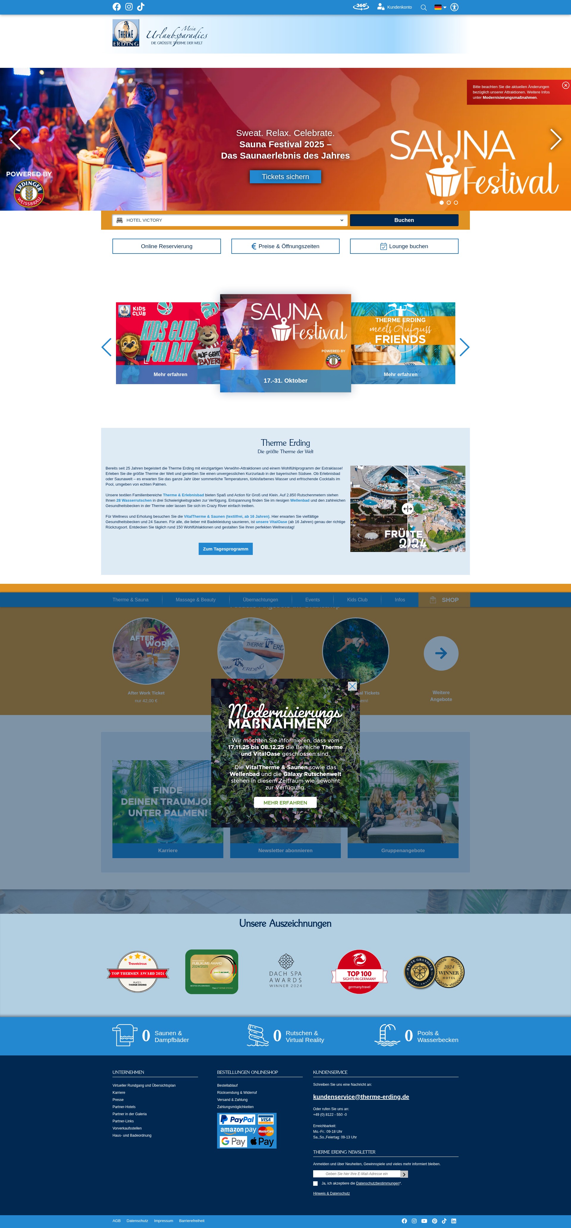 Screenshot of therme-erding.de
