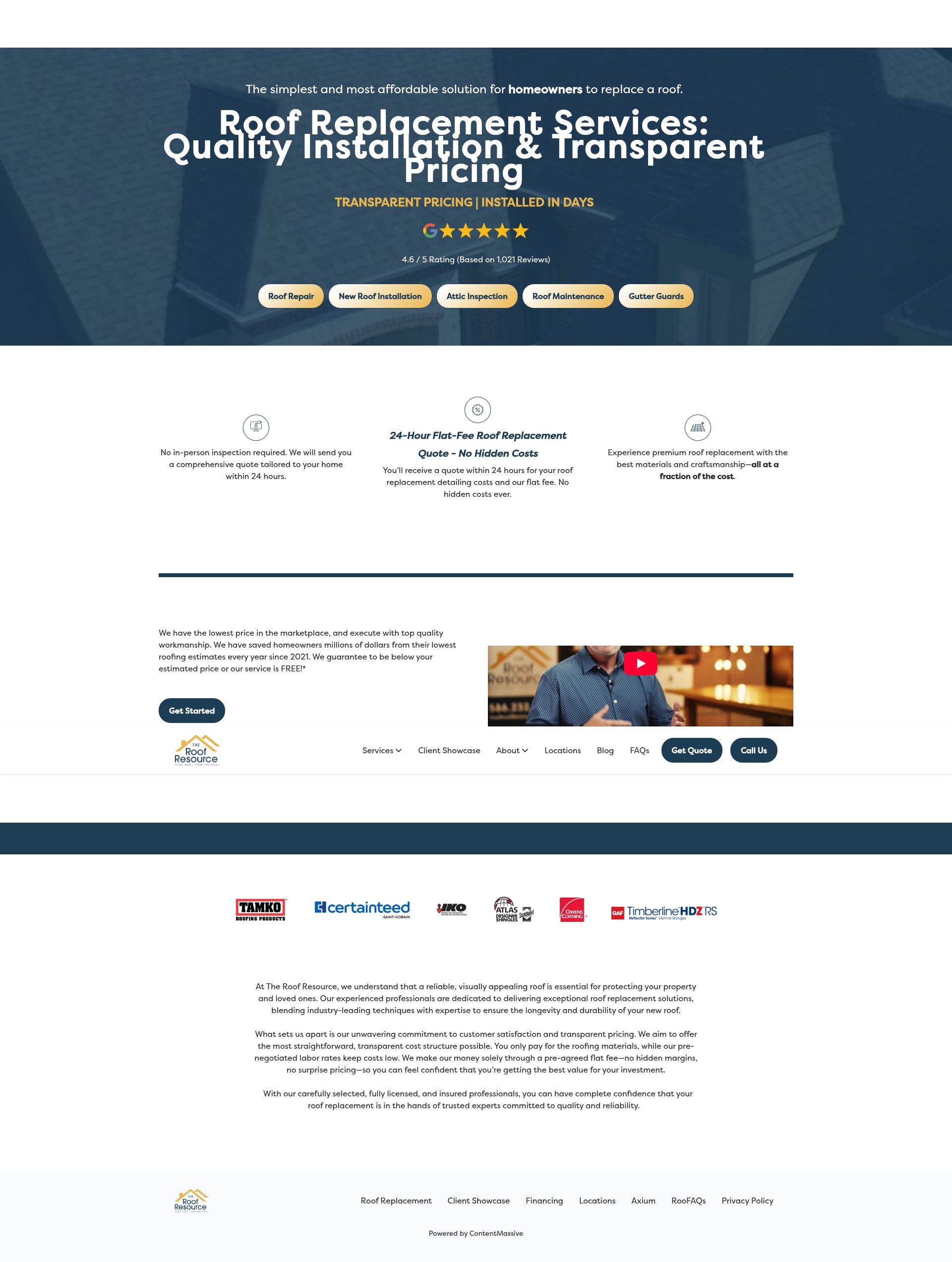Screenshot of theroofresource.com