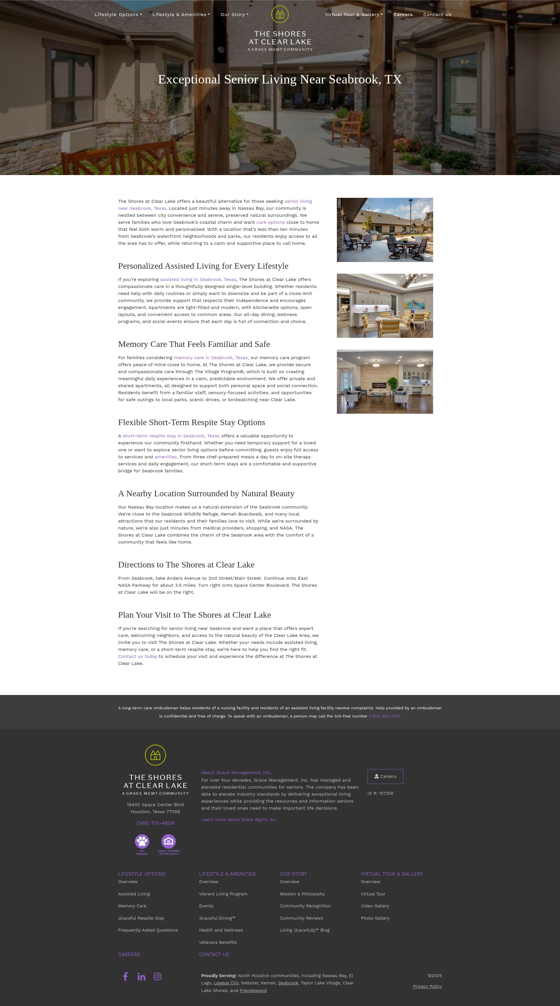Screenshot of theshoresatclearlake.com