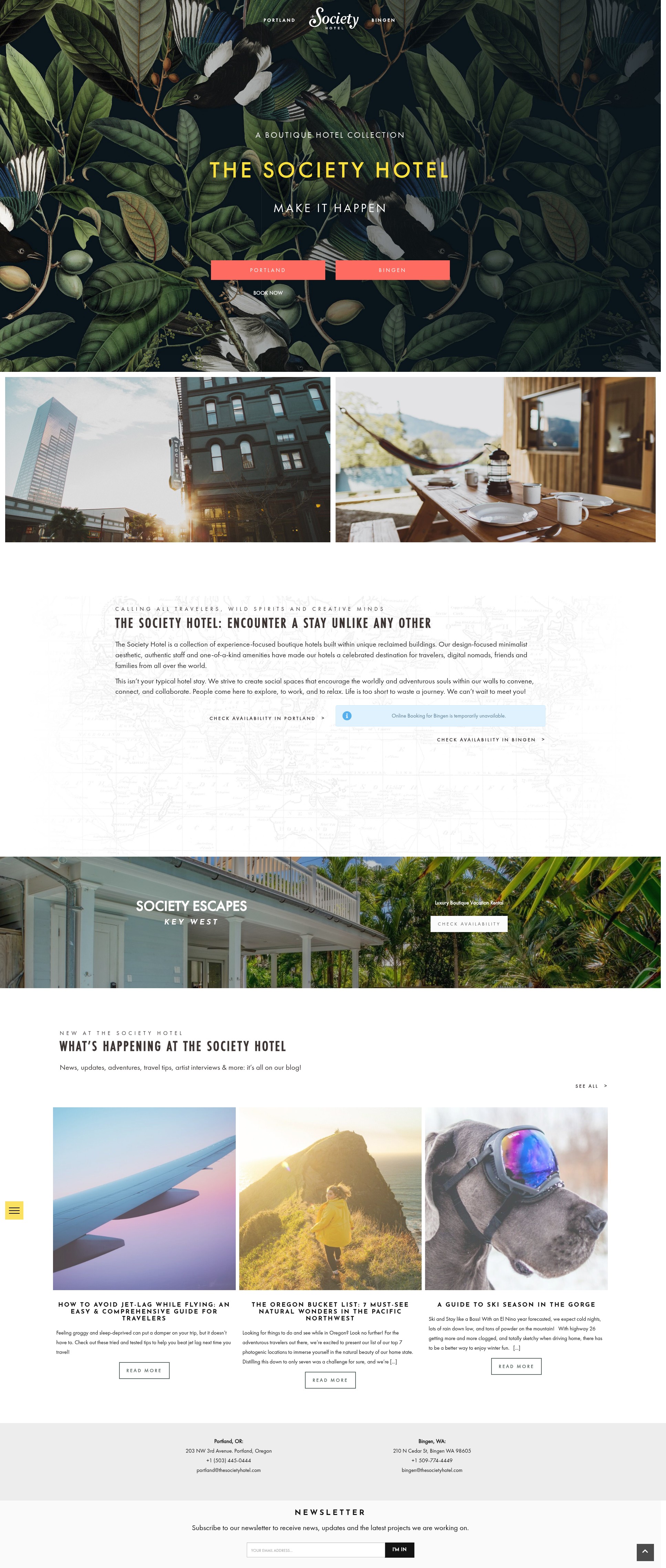 Screenshot of thesocietyhotel.com