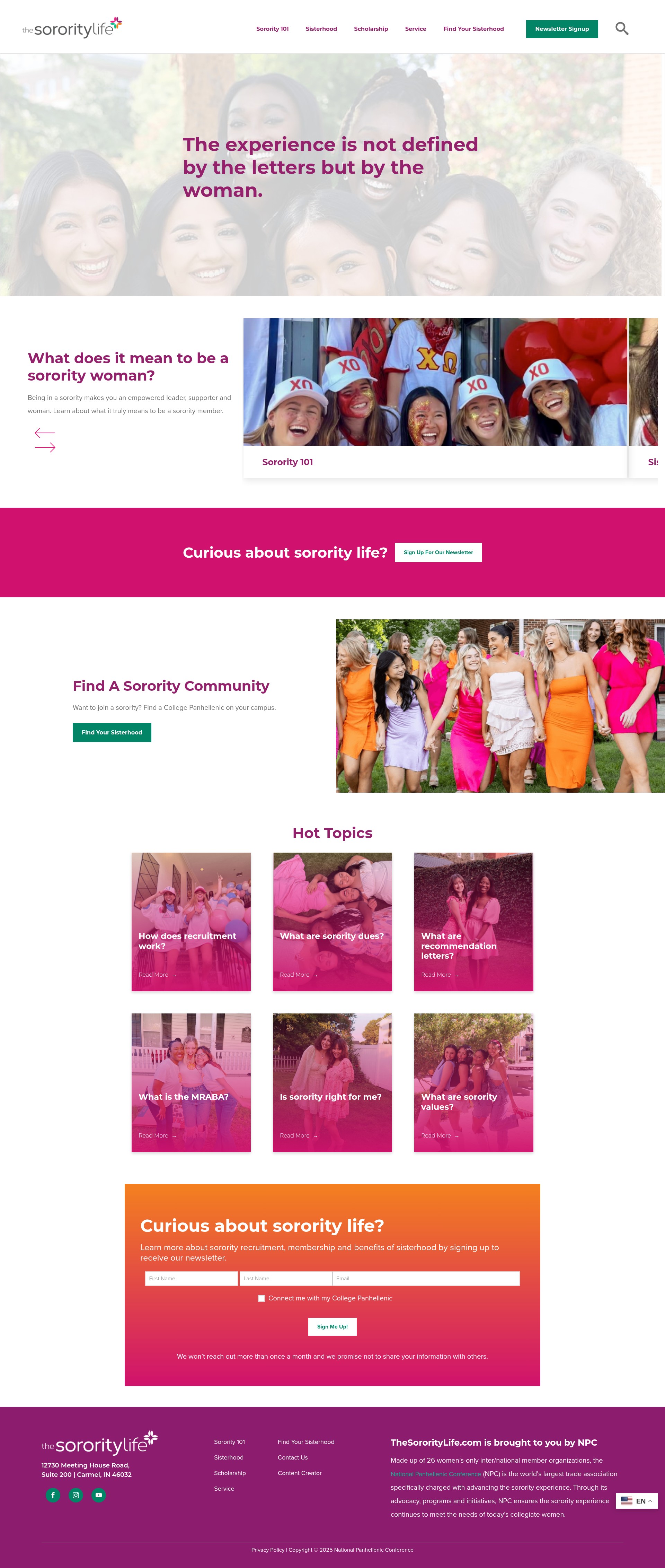 Screenshot of thesororitylife.com