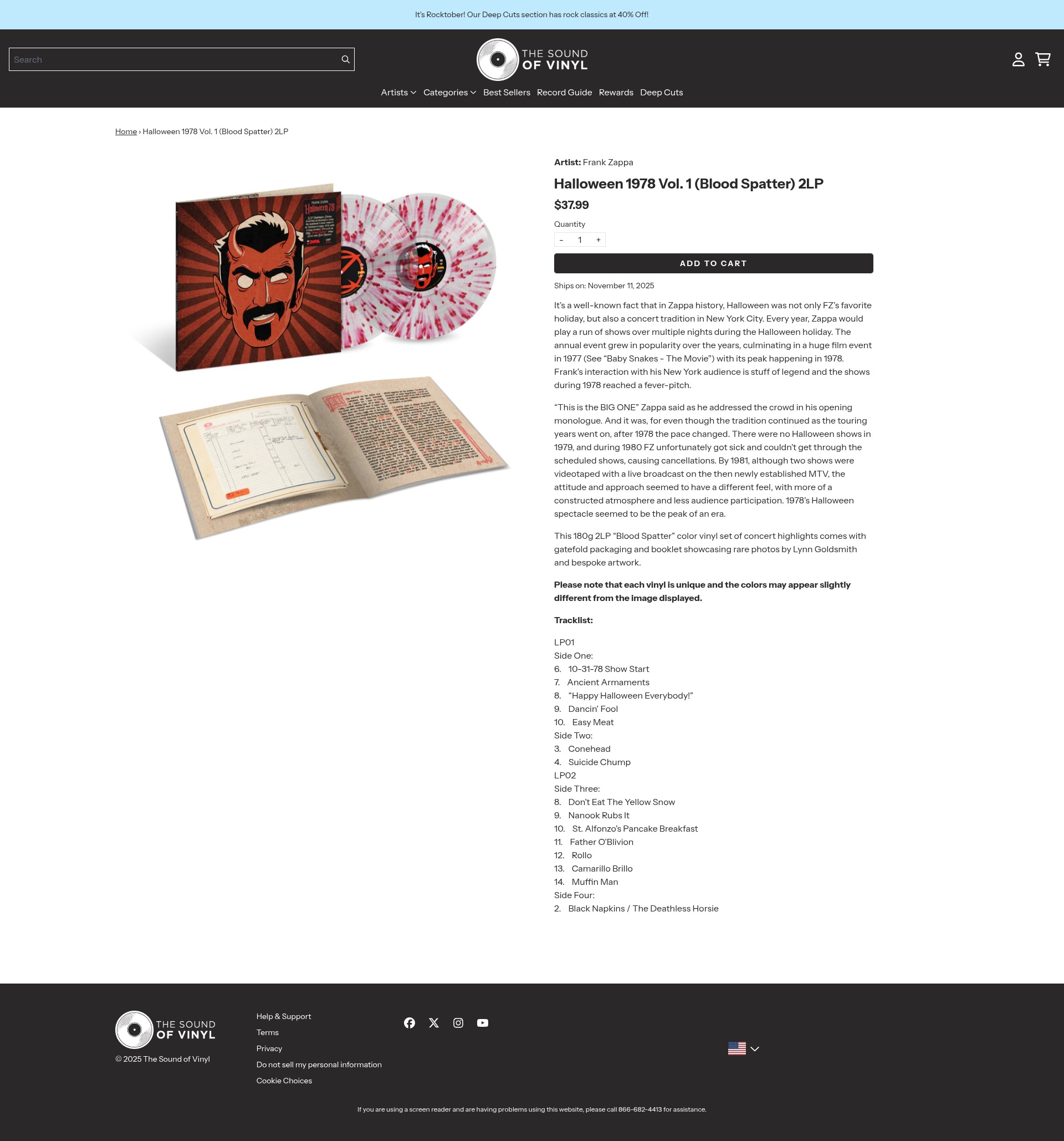Screenshot of thesoundofvinyl.us