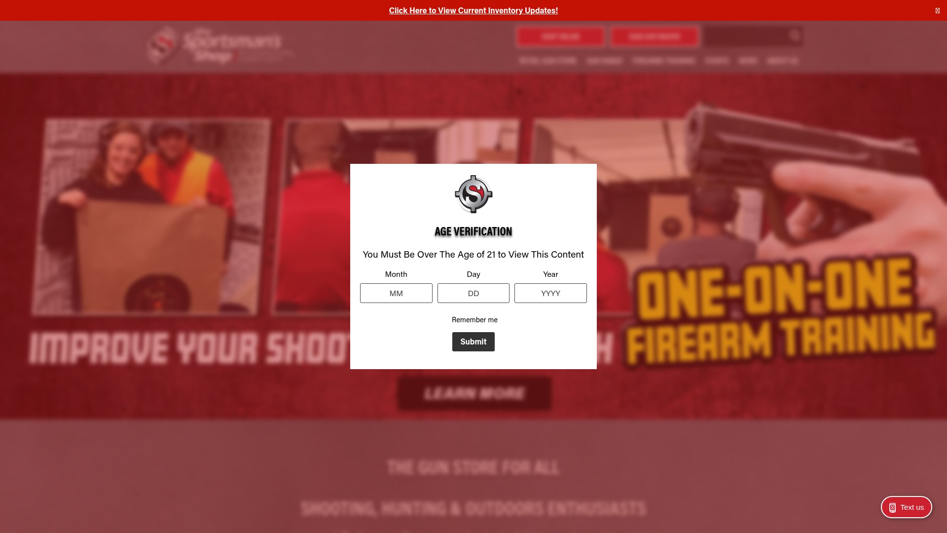 Screenshot of thesportsmansshop.com