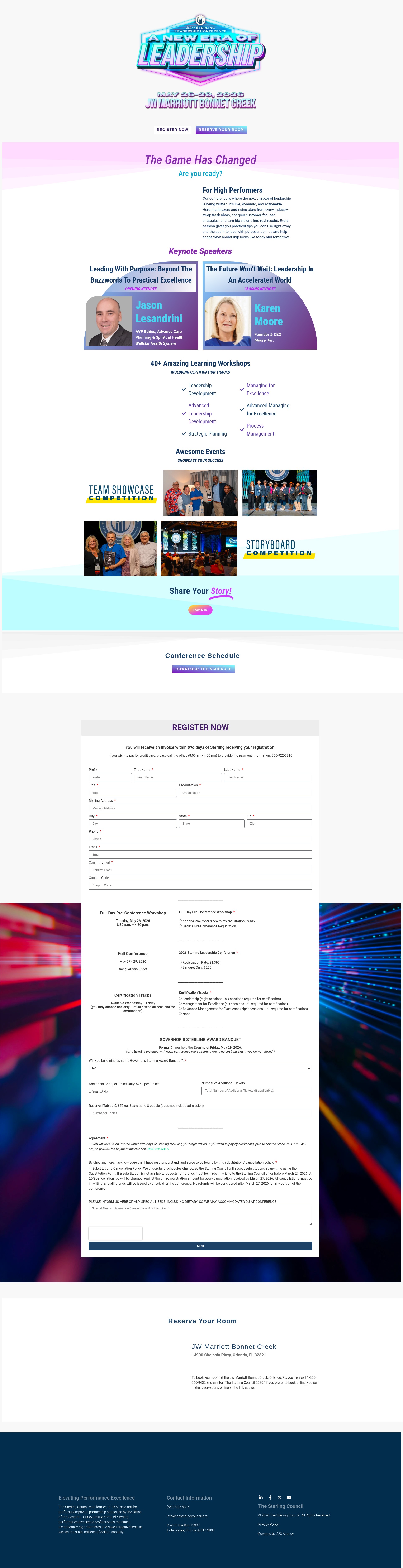 Screenshot of thesterlingconference.com