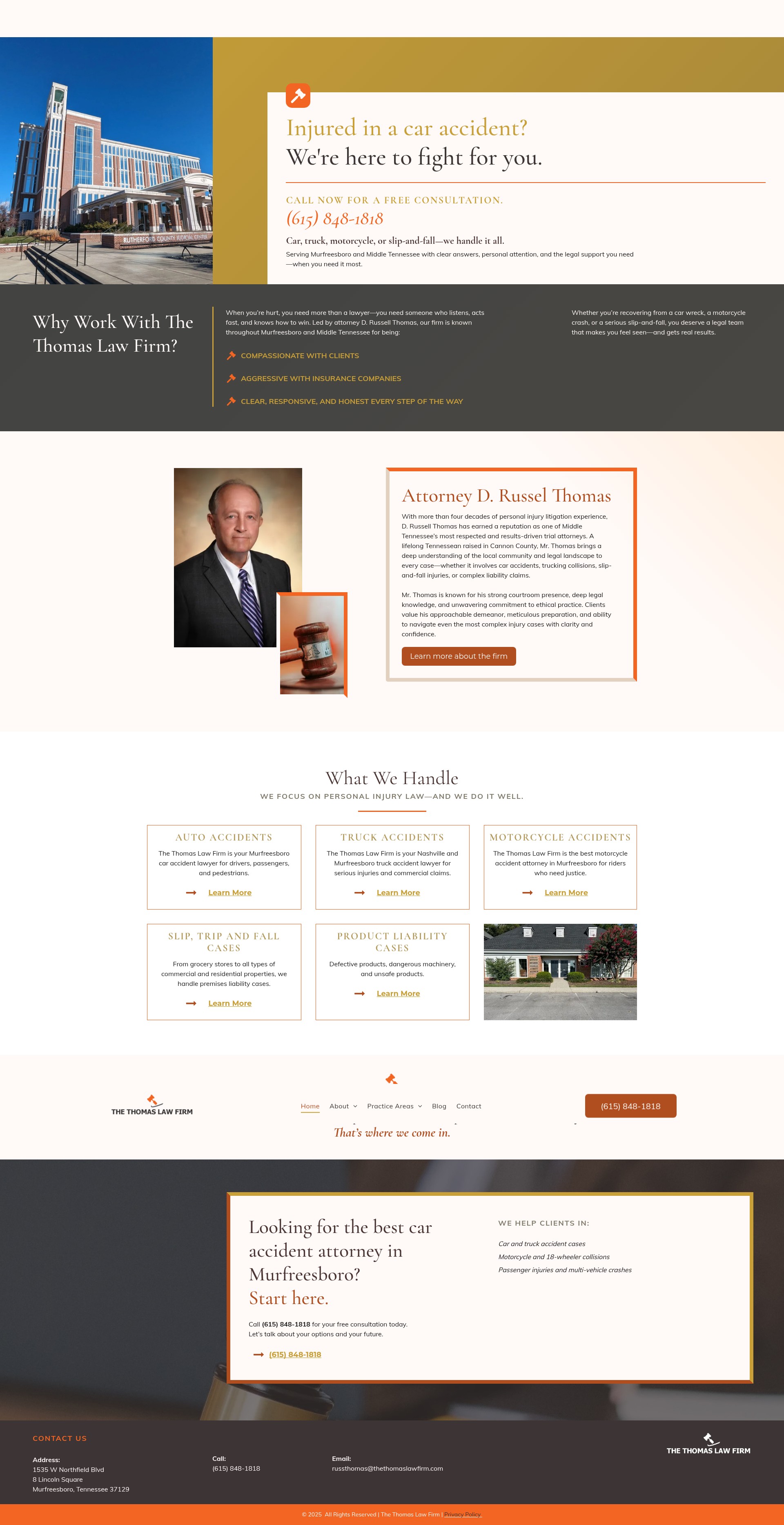 Screenshot of thethomaslawfirm.com