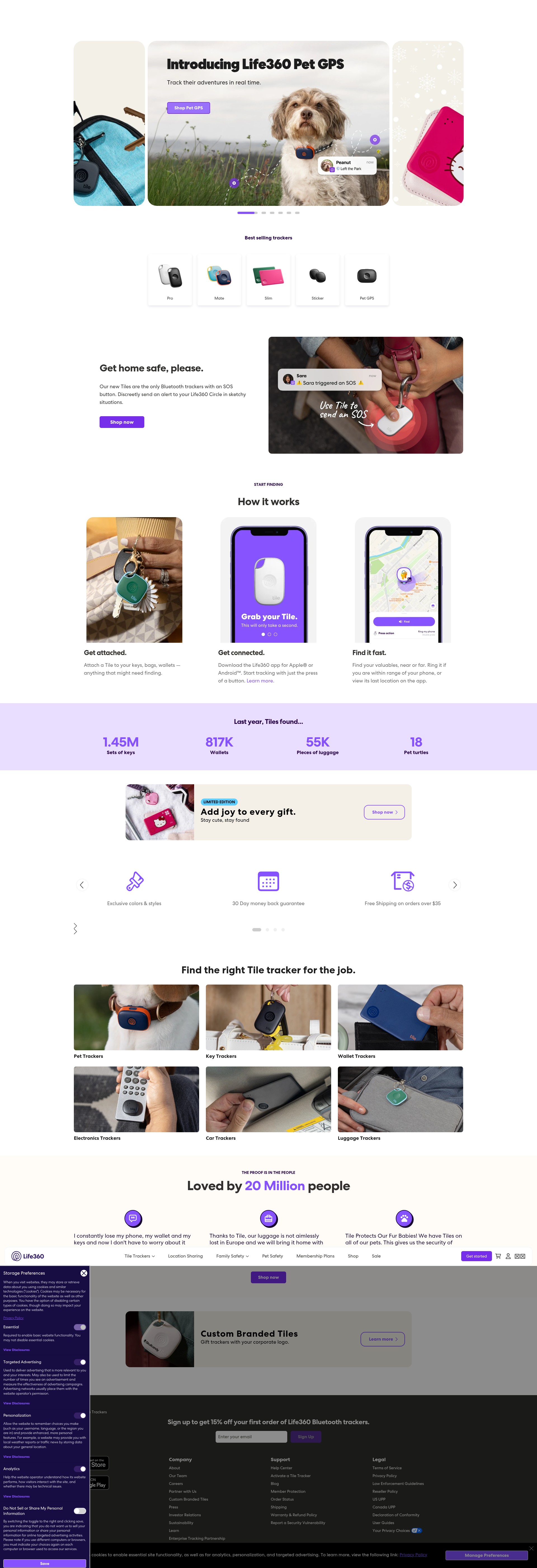 Screenshot of thetileapp.com