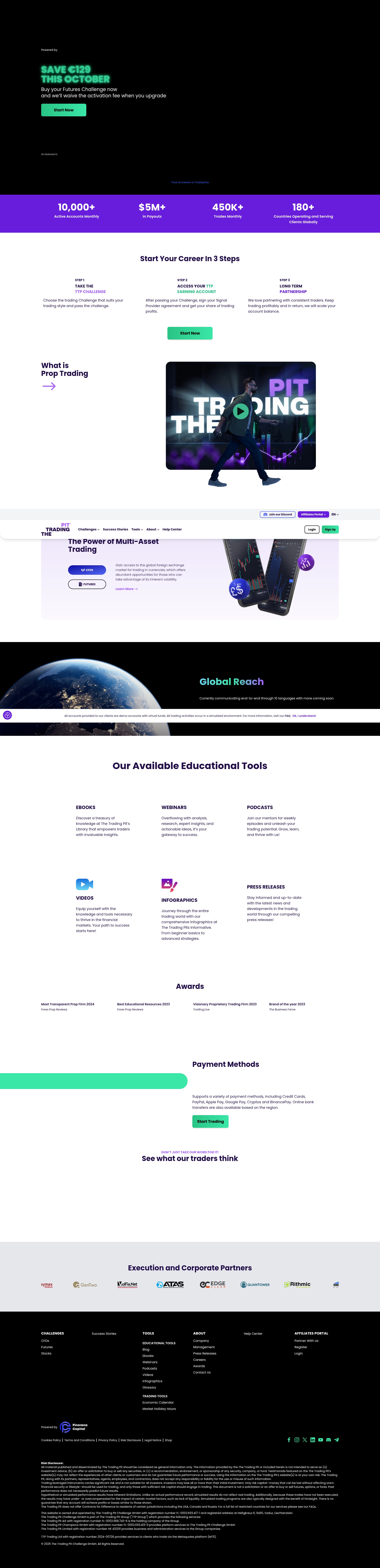 Screenshot of thetradingpit.com