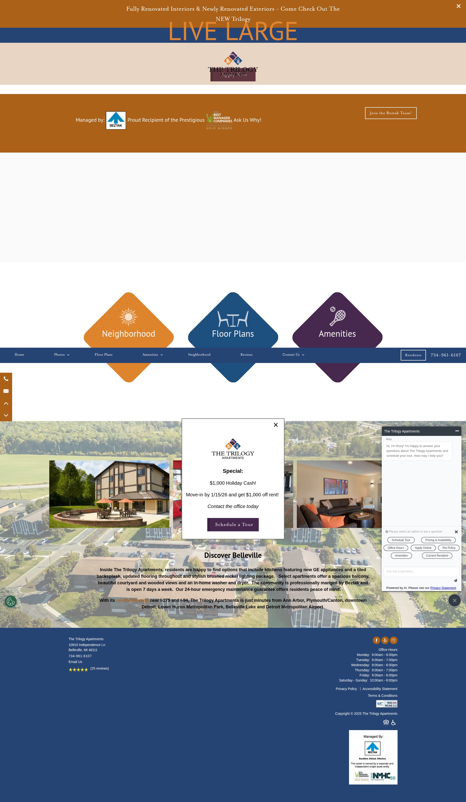 Screenshot of thetrilogyapartments.com