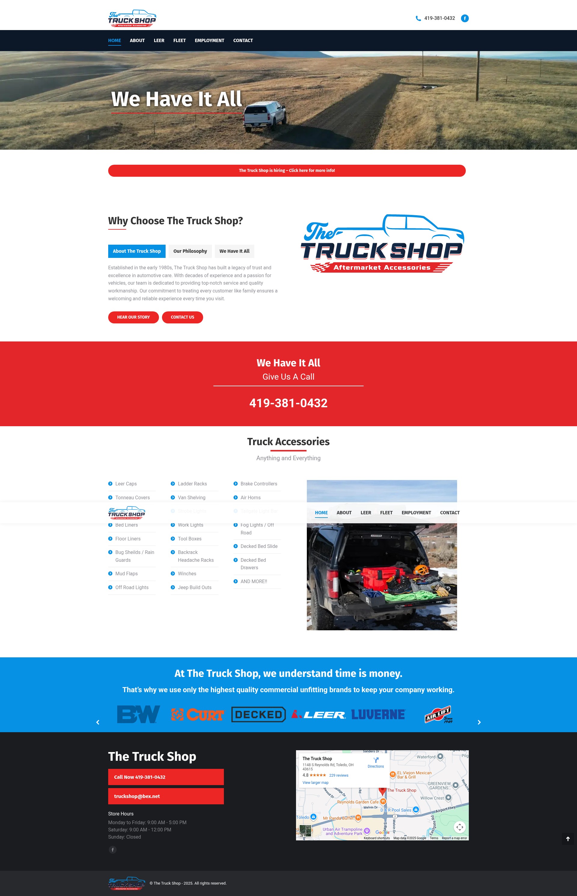 Screenshot of thetruckshops.com
