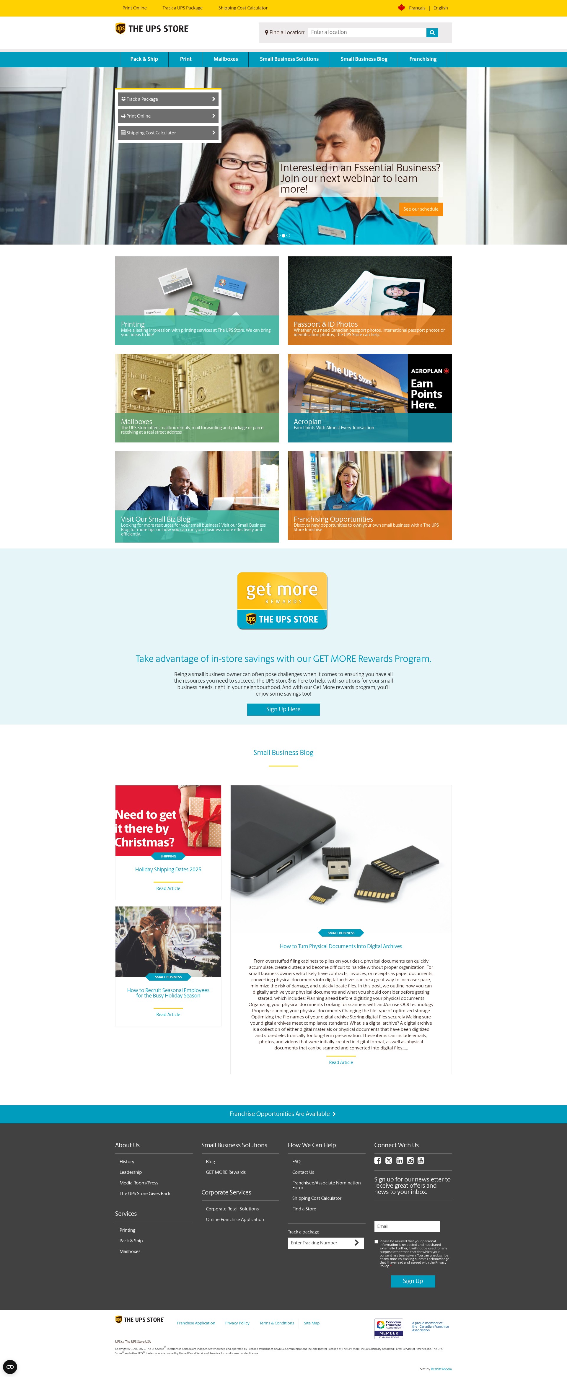 Screenshot of theupsstore.ca