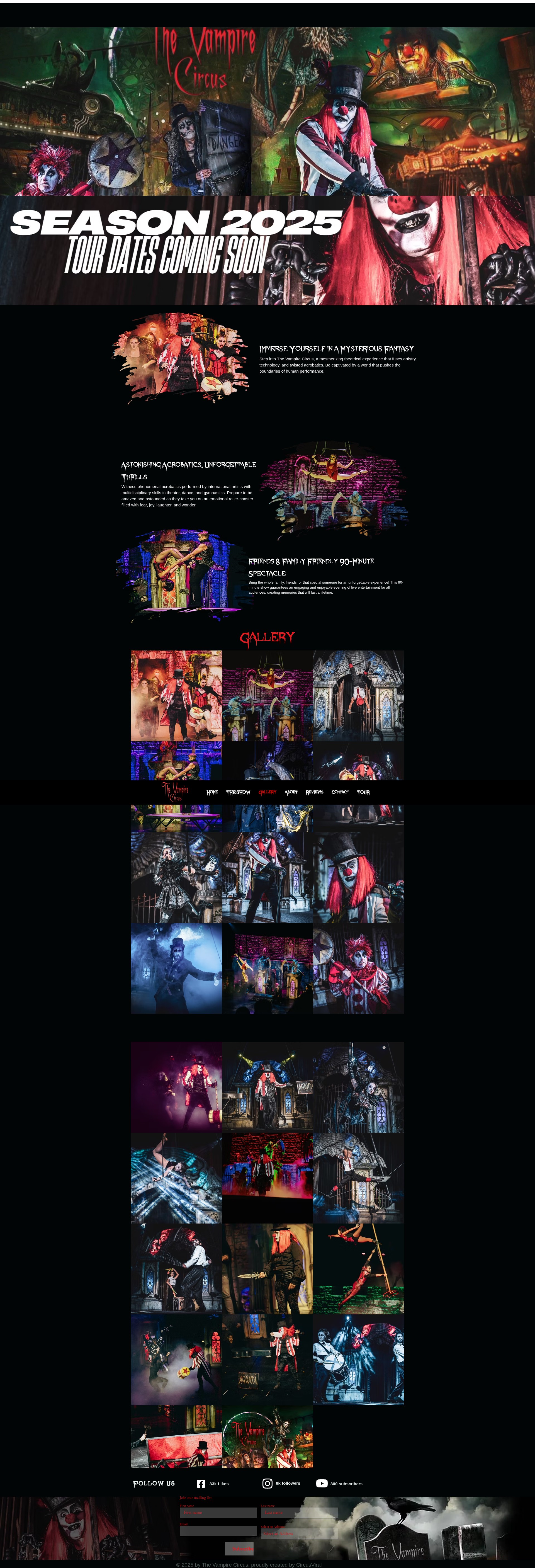 Screenshot of thevampirecircus.com