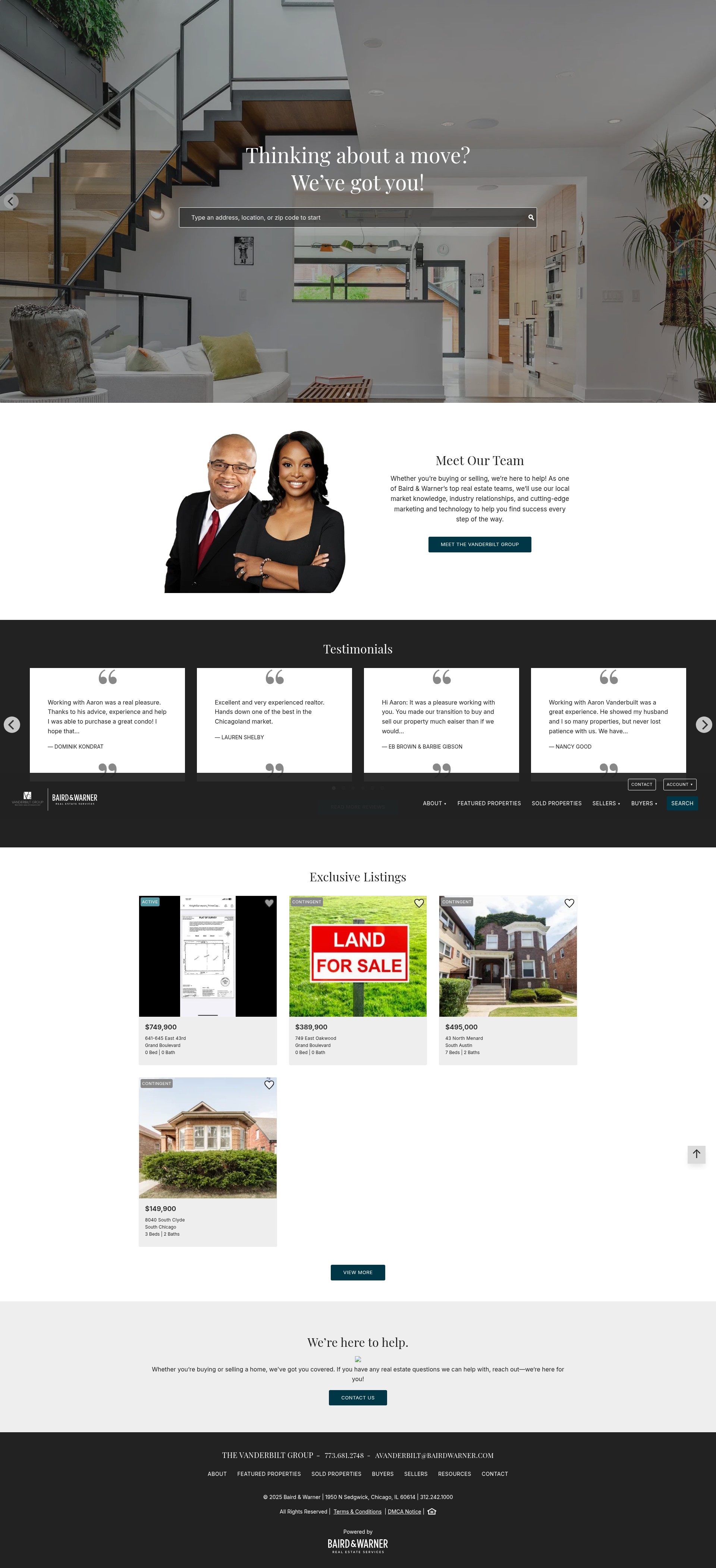 Screenshot of thevanderbiltgroup.org