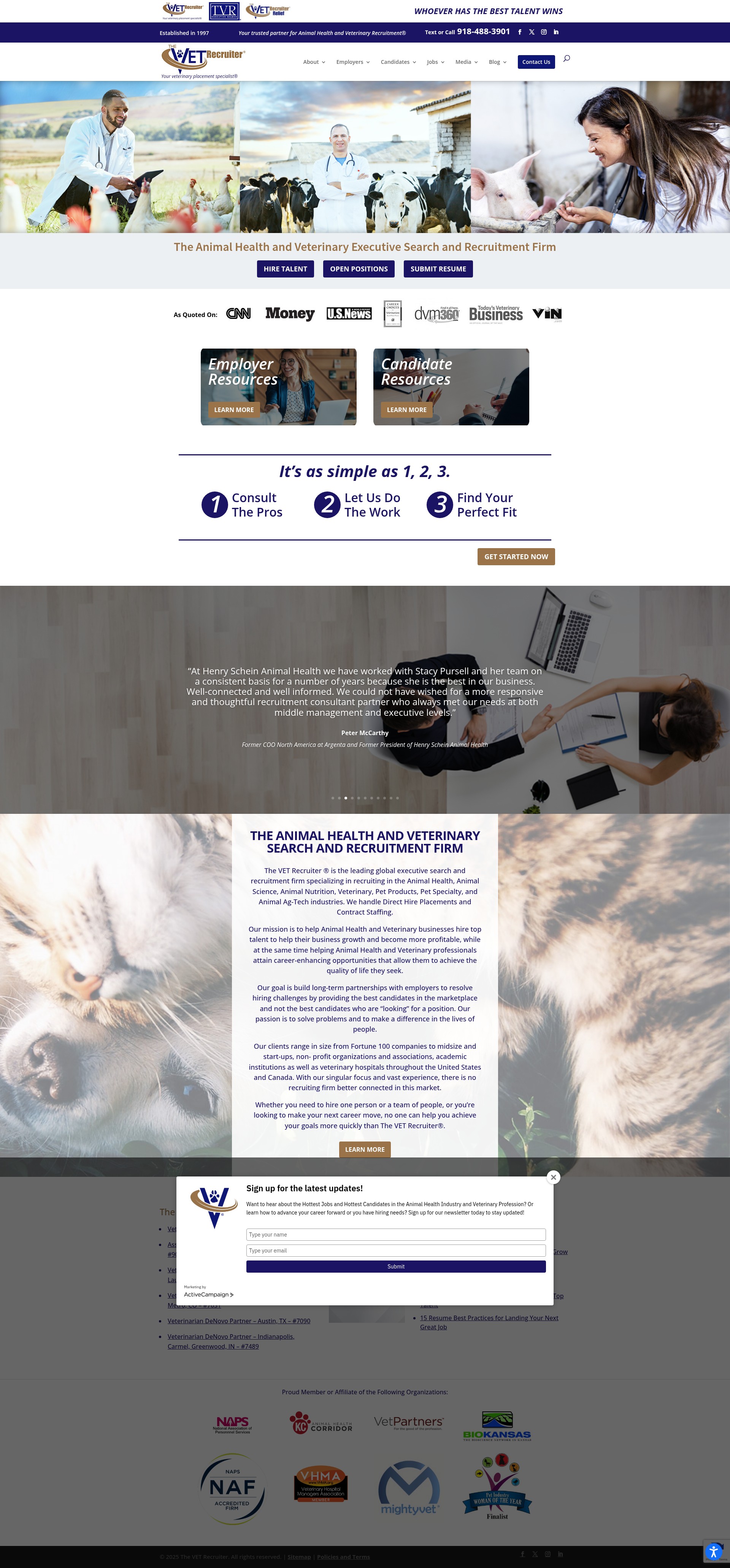 Screenshot of thevetrecruiter.com