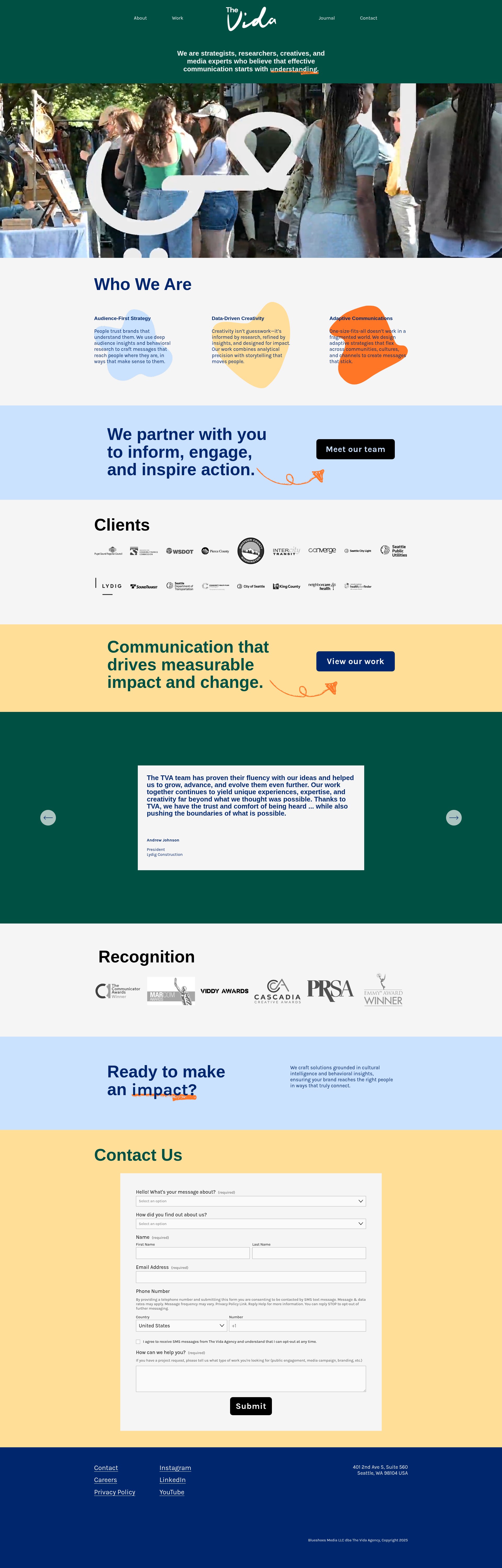 Screenshot of thevidaagency.com