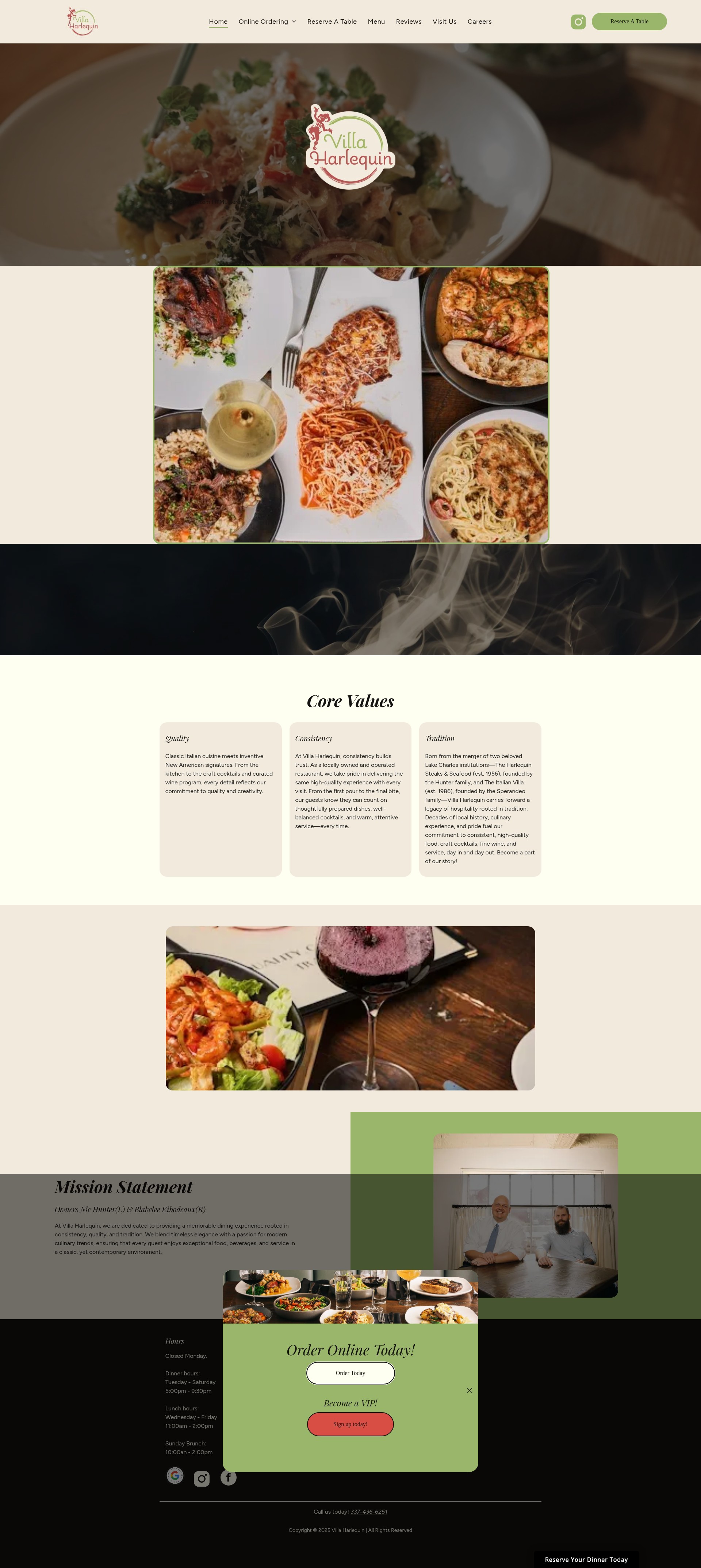 Screenshot of thevillaharlequin.com