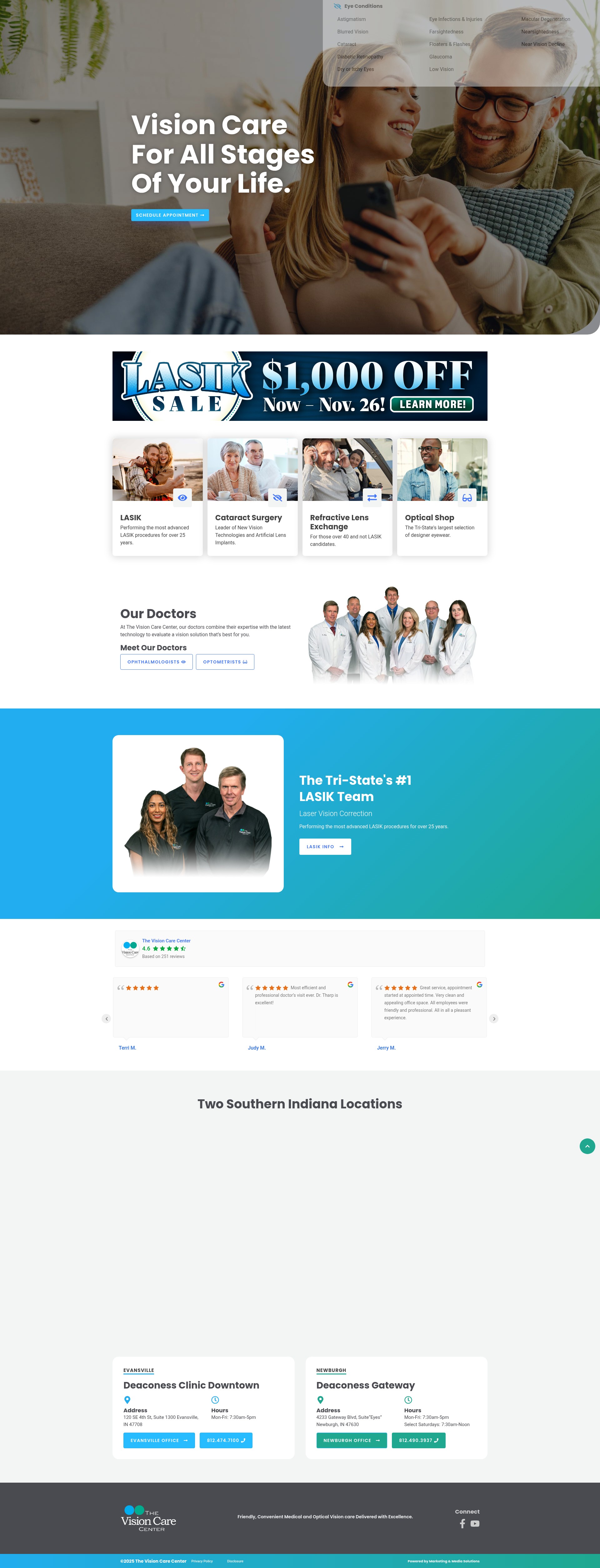 Screenshot of thevisioncarecenter.com