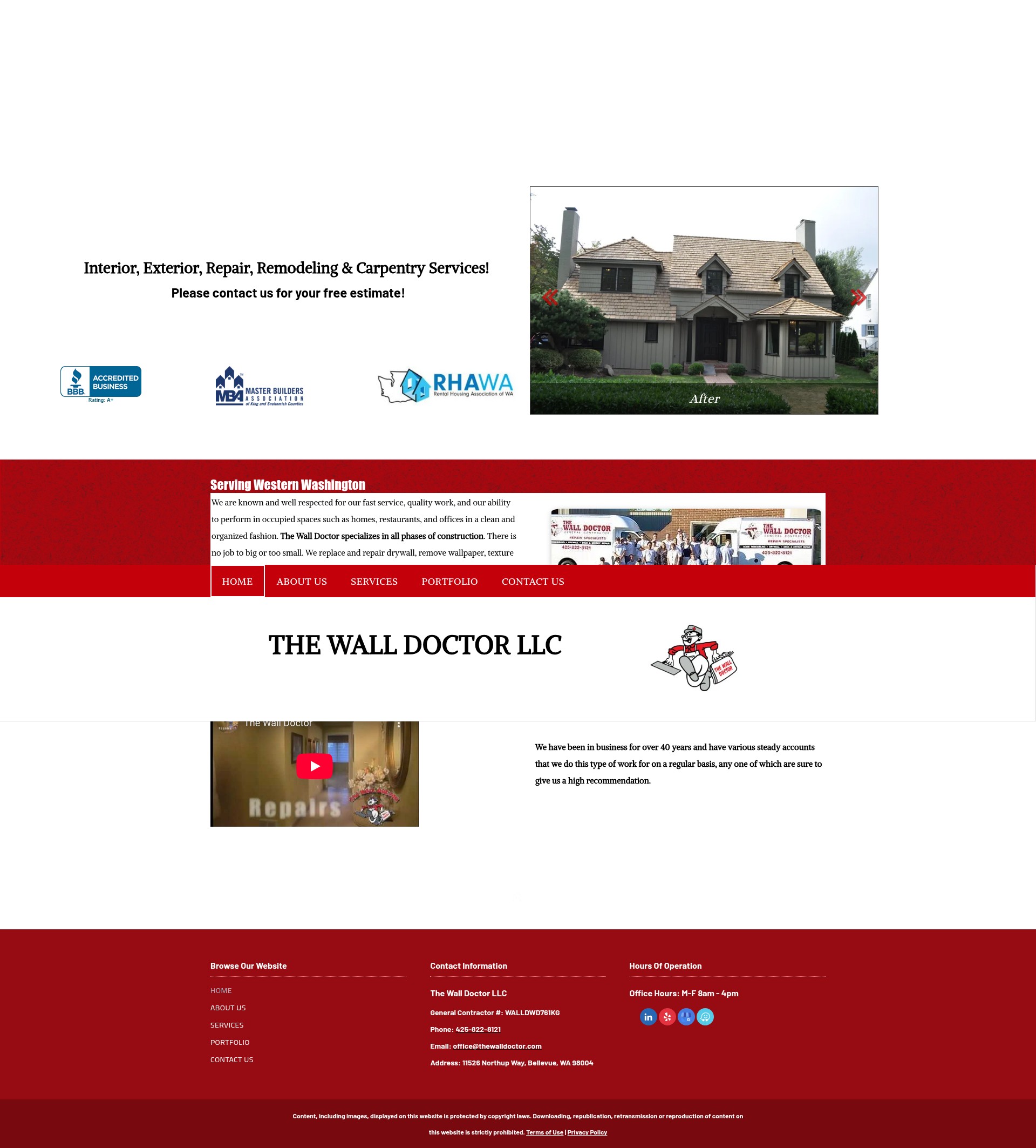 Screenshot of thewalldoctor.com