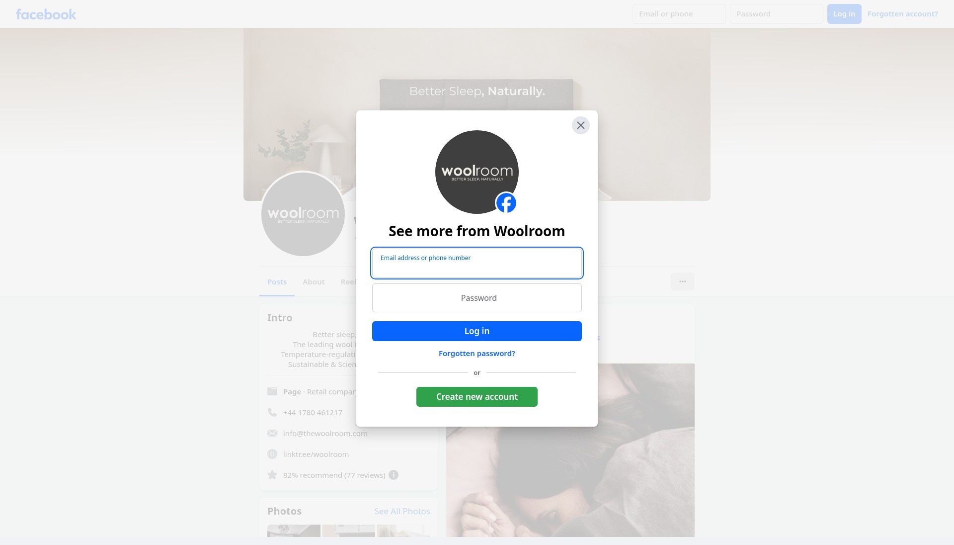Screenshot of thewoolroom.com