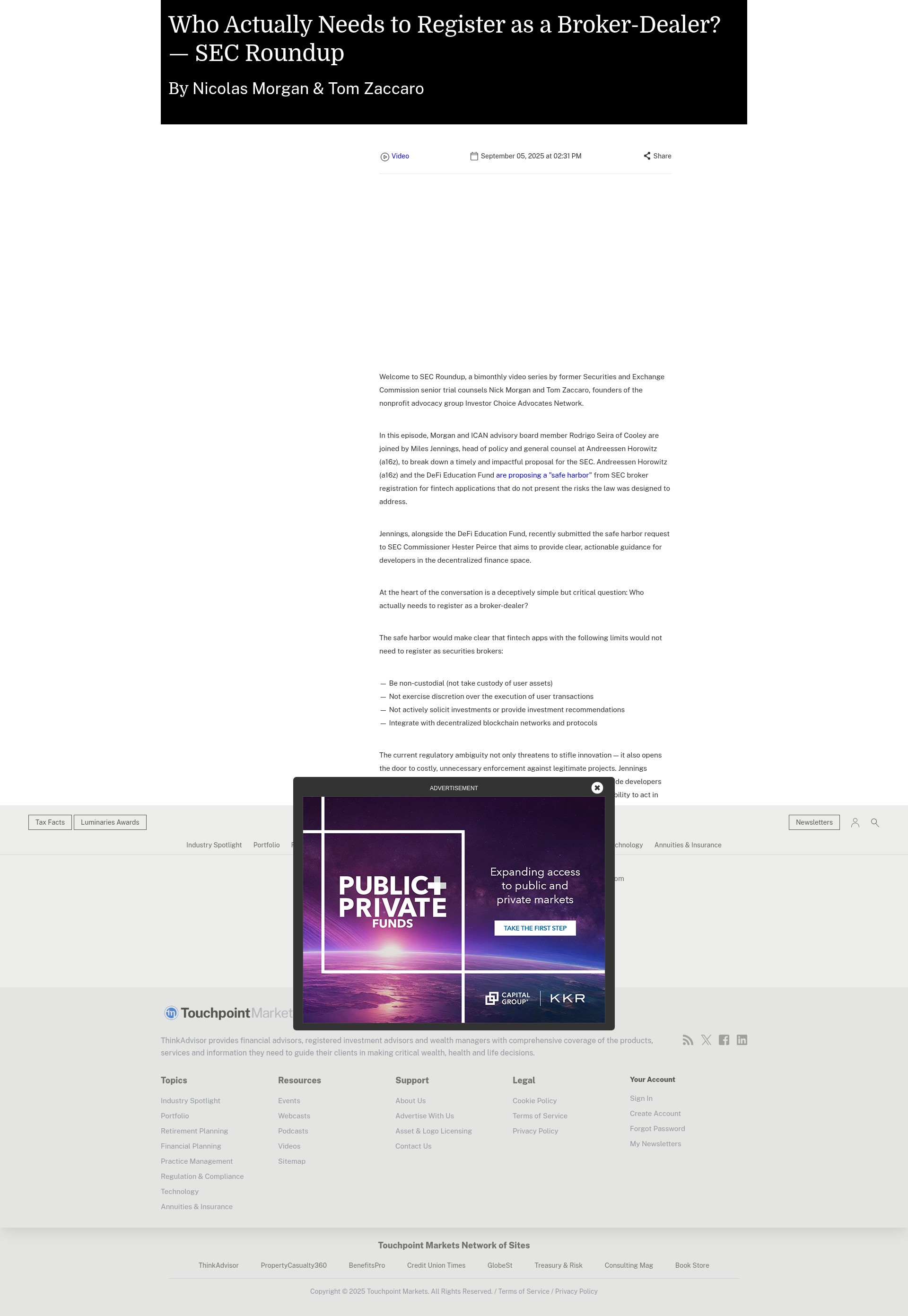 Screenshot of thinkadvisor.com