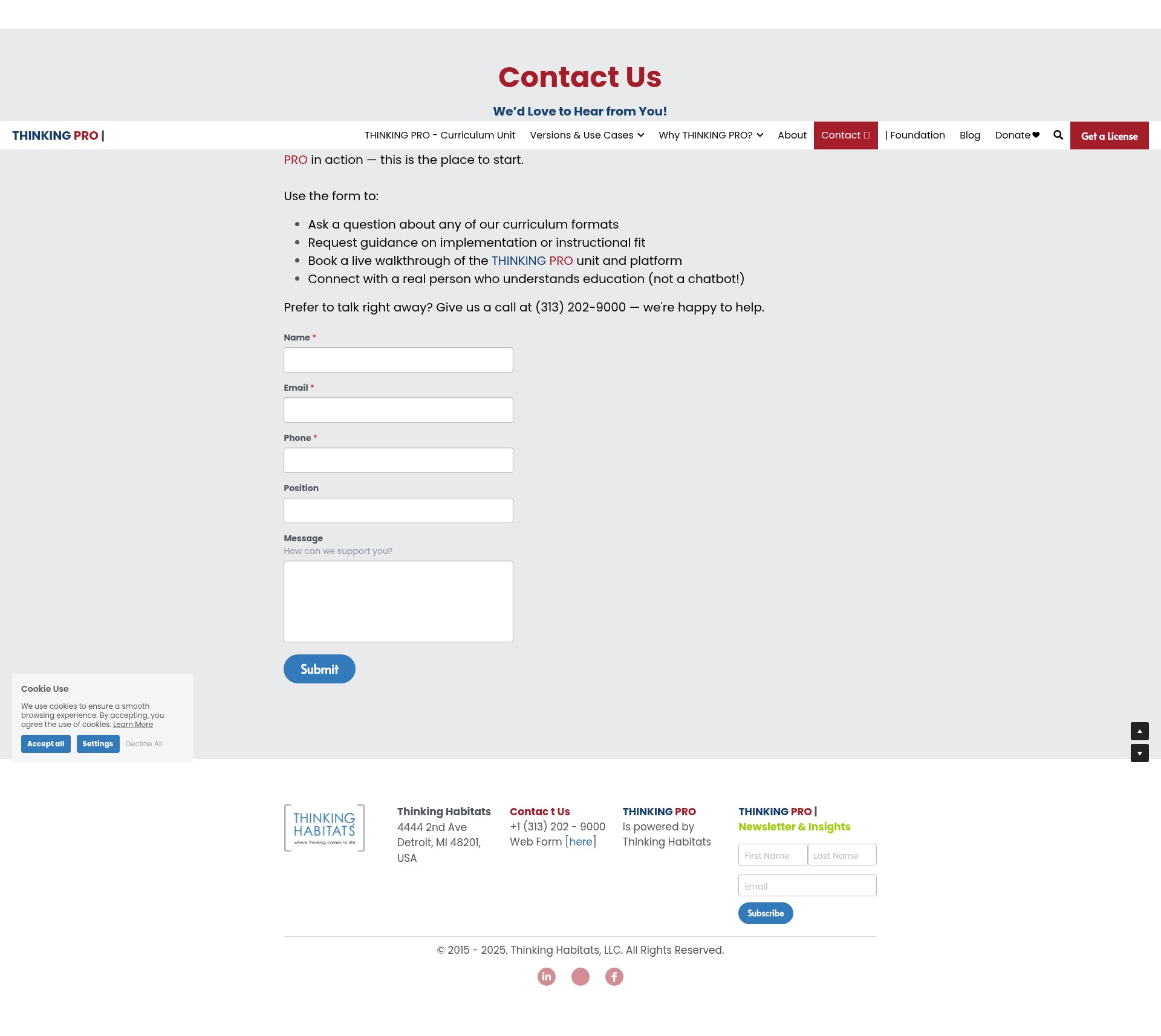 Screenshot of thinkinghabitats.com