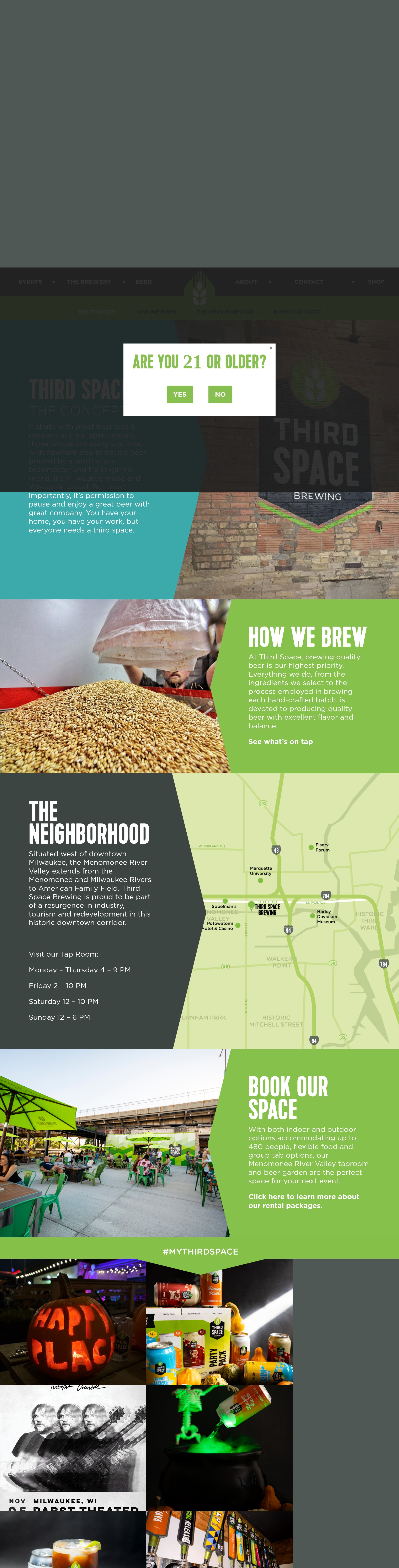 Screenshot of thirdspacebrewing.com