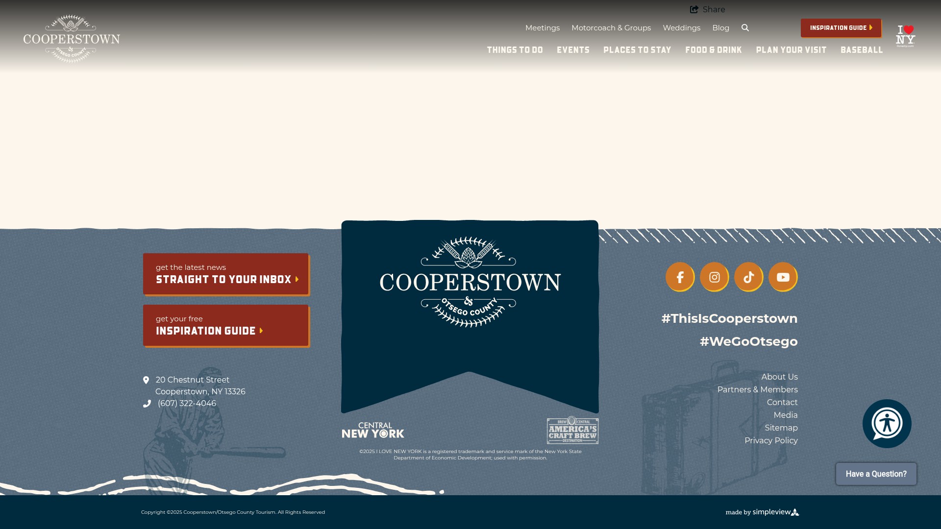 Screenshot of thisiscooperstown.com
